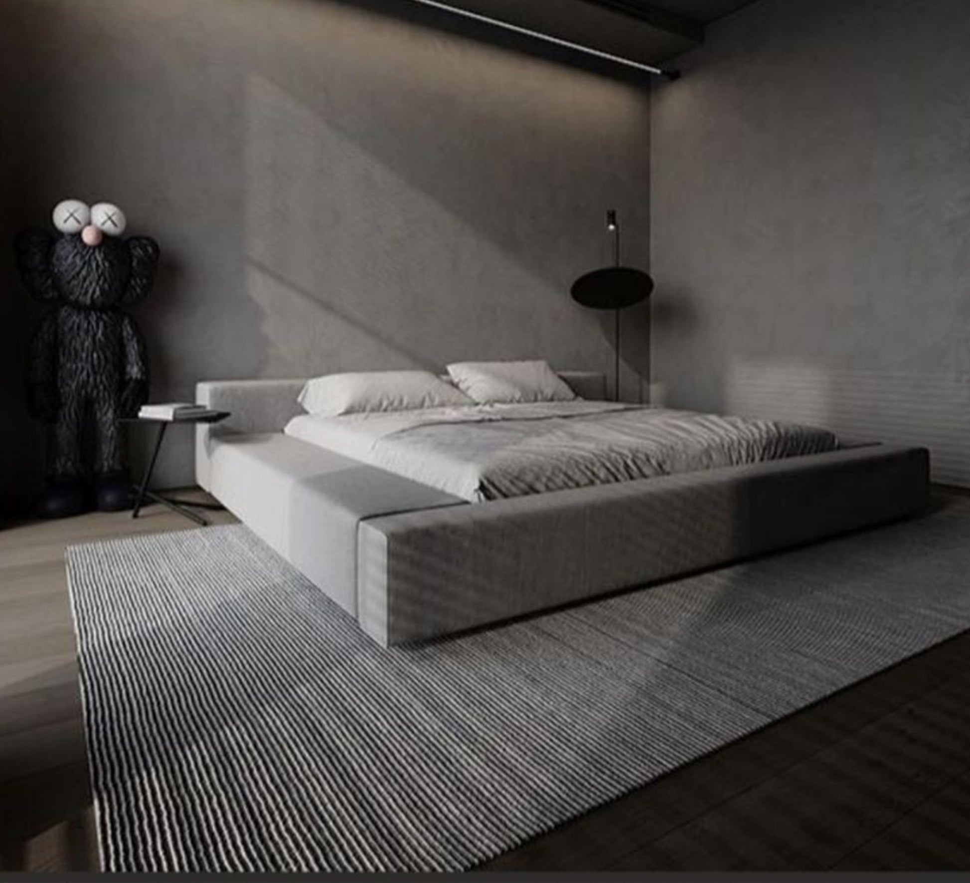 Modern stylish grey bed - Vitrine Furniture - Furniture