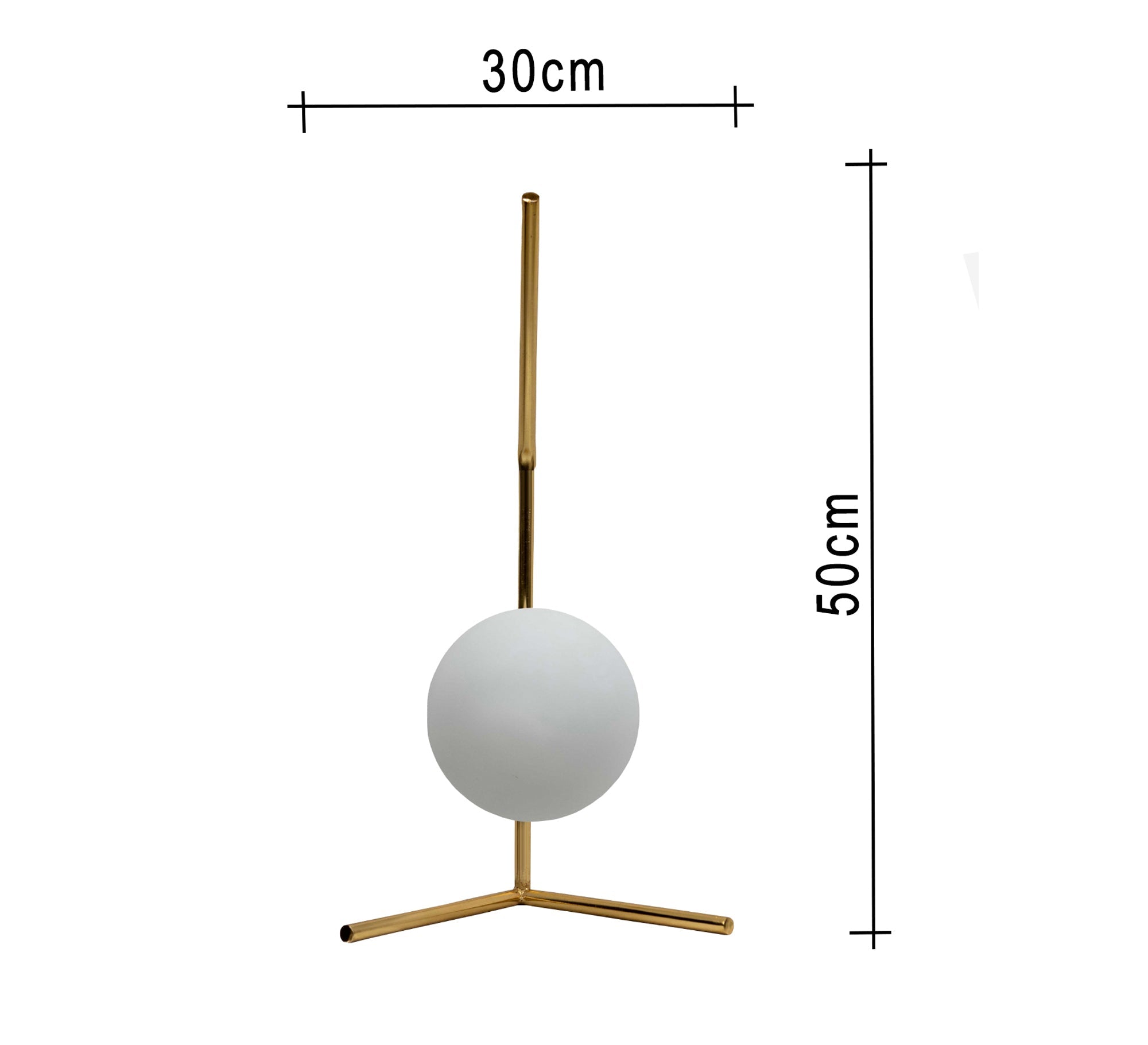 Modern table lamp with glass ball and gold base - Vitrine Furniture - Lighting