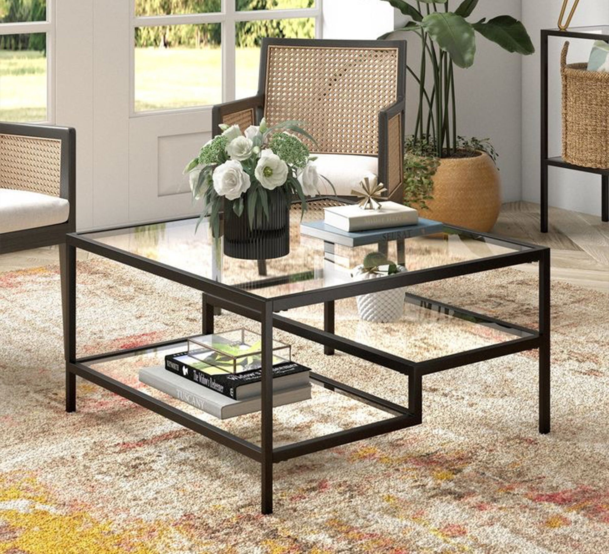 Modern table with three glass surfaces - Vitrine Furniture - Furniture