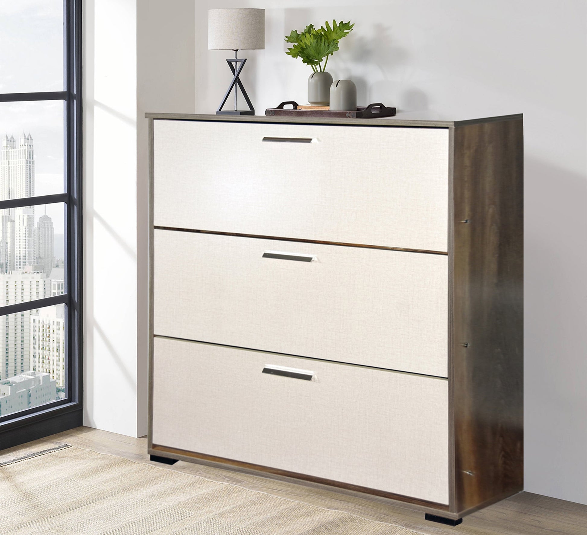 Modern three - door shoe rack - Vitrine Furniture - Furniture