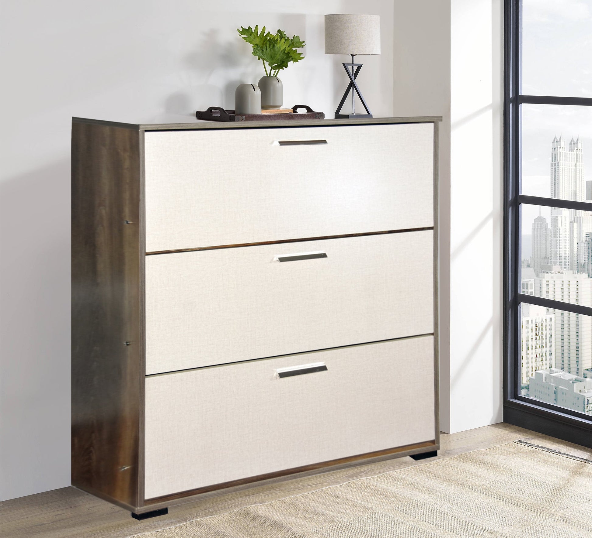 Modern three - door shoe rack - Vitrine Furniture - Furniture