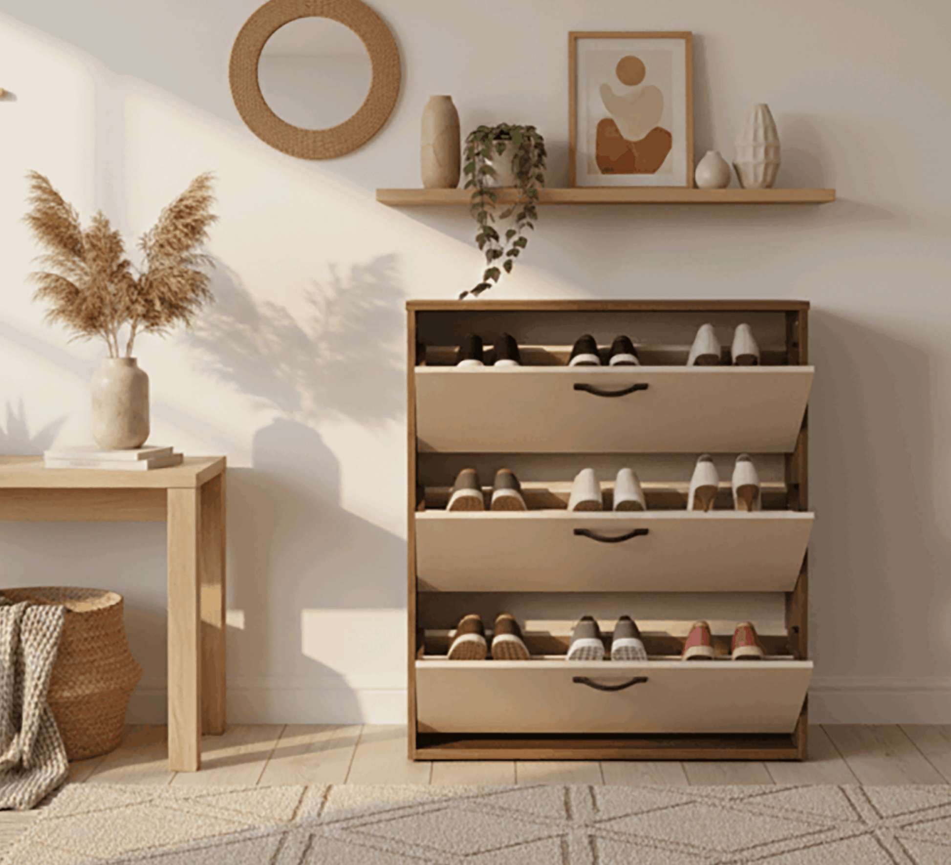 Modern three-door shoe rack - Vitrine Furniture - Shoe Racks