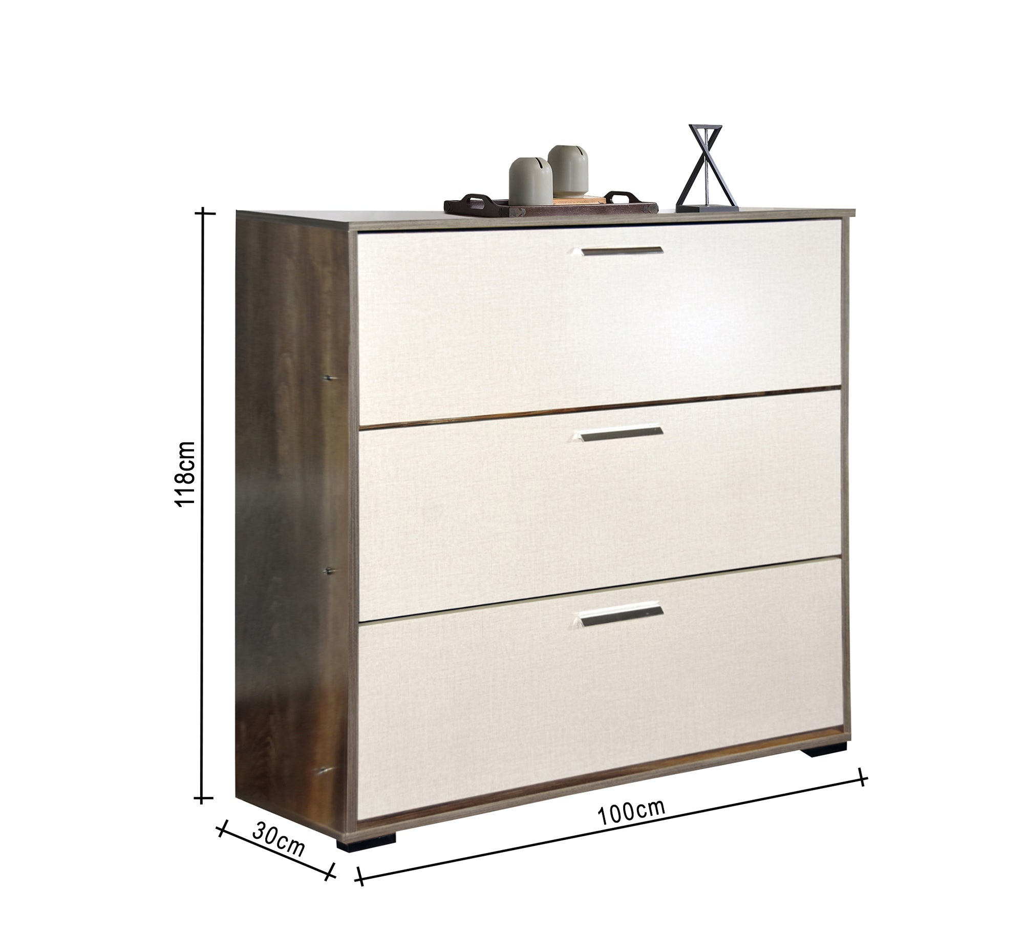 Modern three-door shoe rack - Vitrine Furniture - Shoe Racks