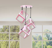 Modern Triple Chandelier with Circular Base in Pink - Vitrine Furniture - Lighting