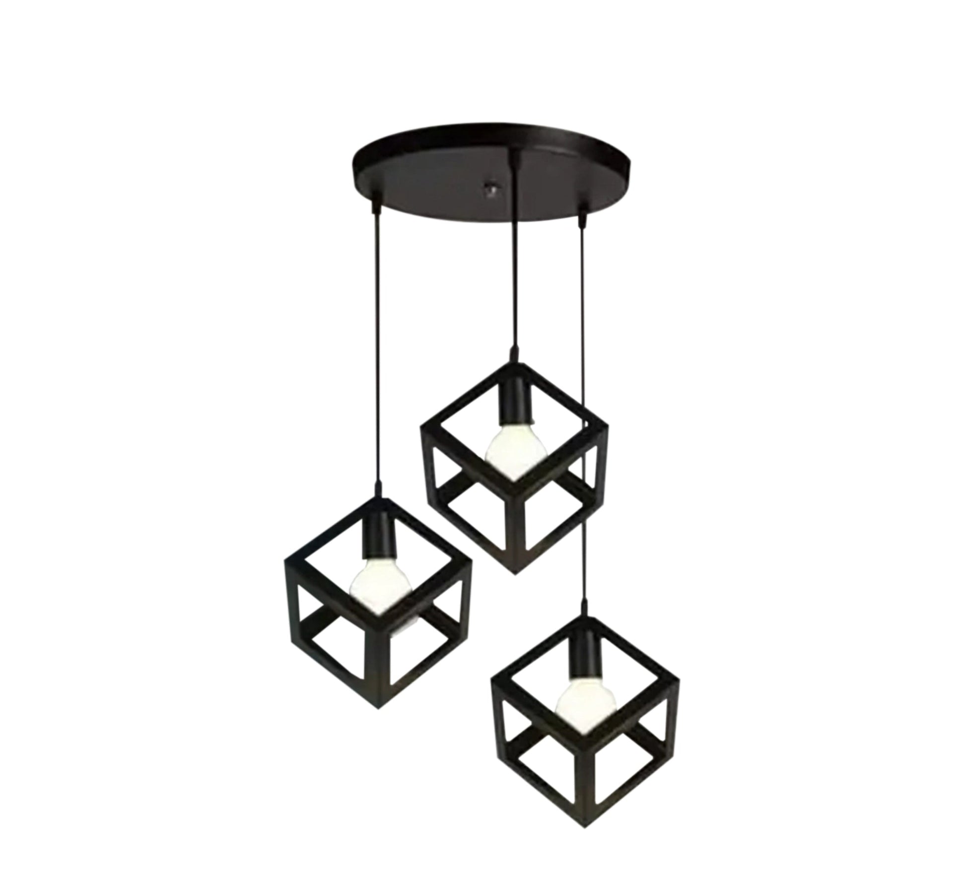 Modern Triple Chandelier with Circular Base - Vitrine Furniture - Lighting