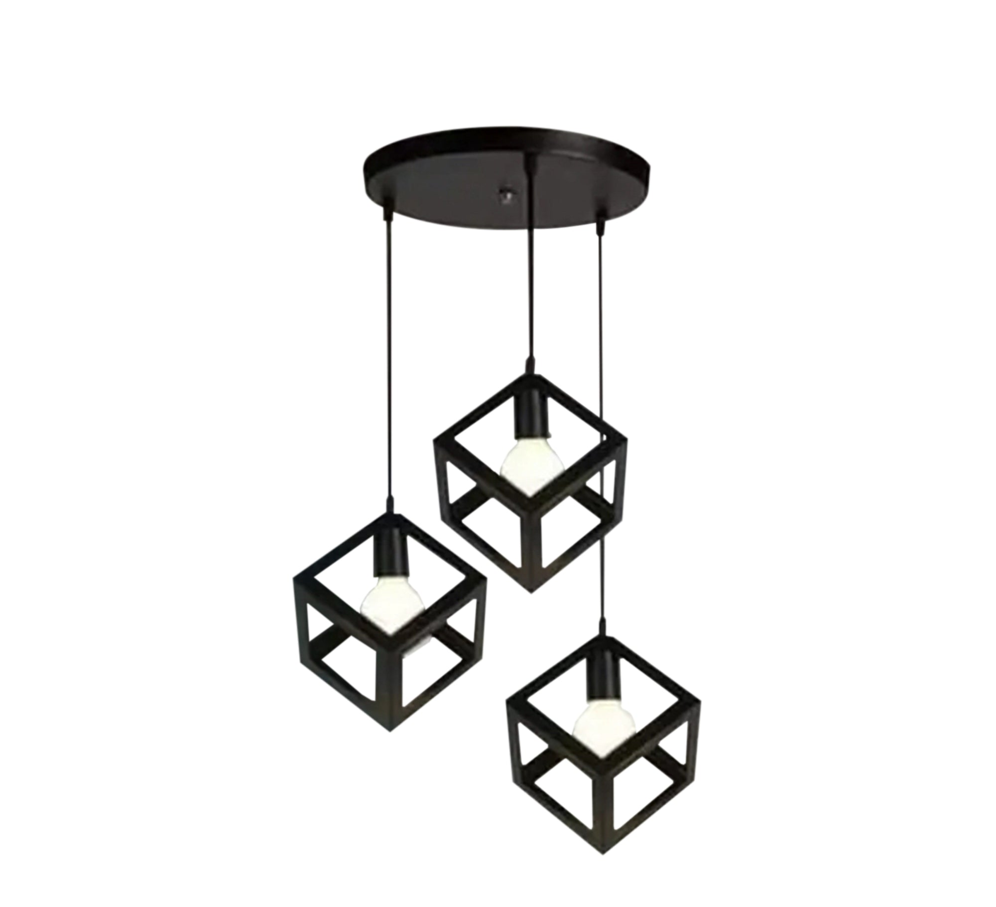 Modern Triple Chandelier with Circular Base - Vitrine Furniture - Lighting