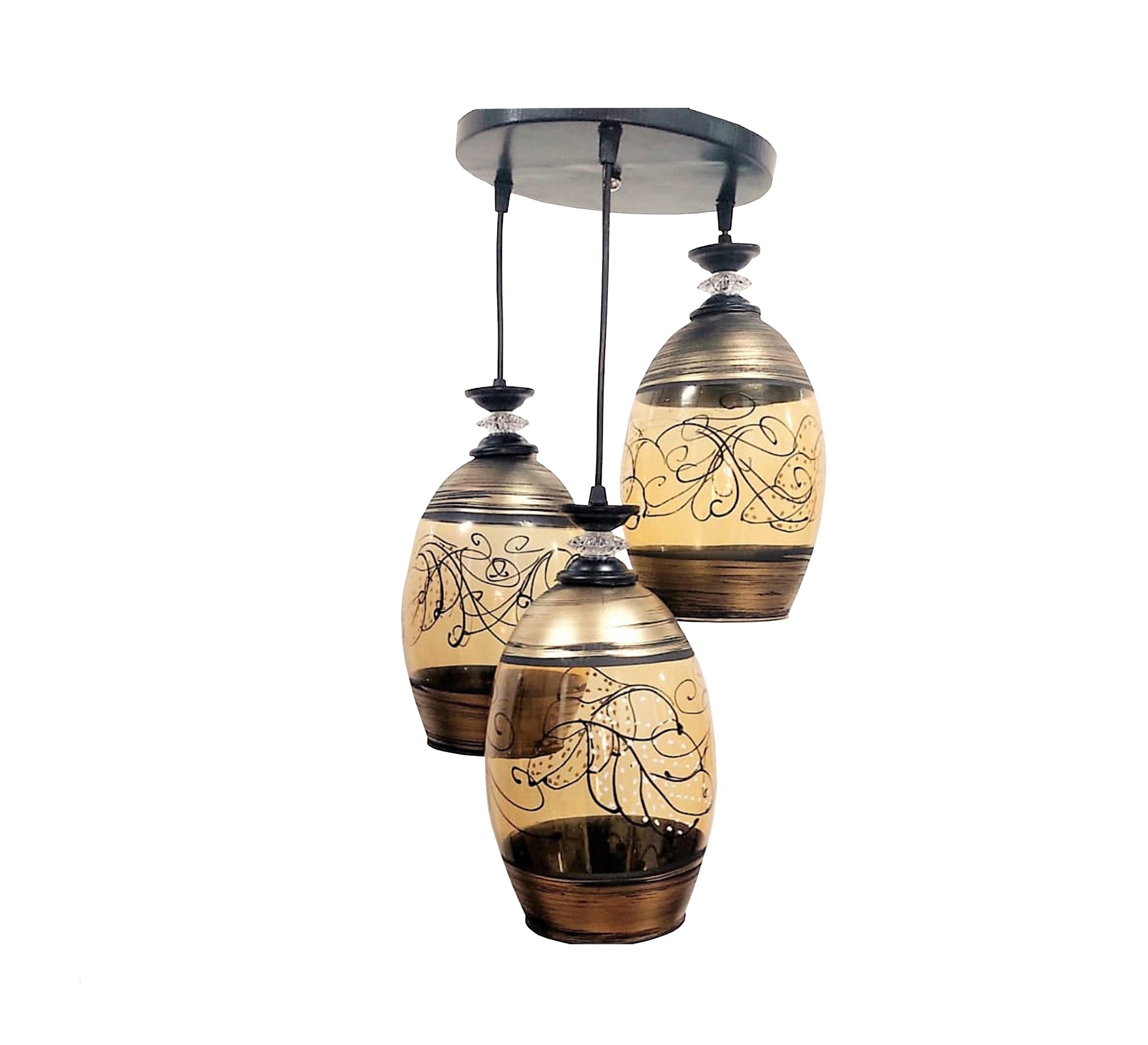 Modern Triple Chandelier with Different Lengths - Vitrine Furniture - Lighting