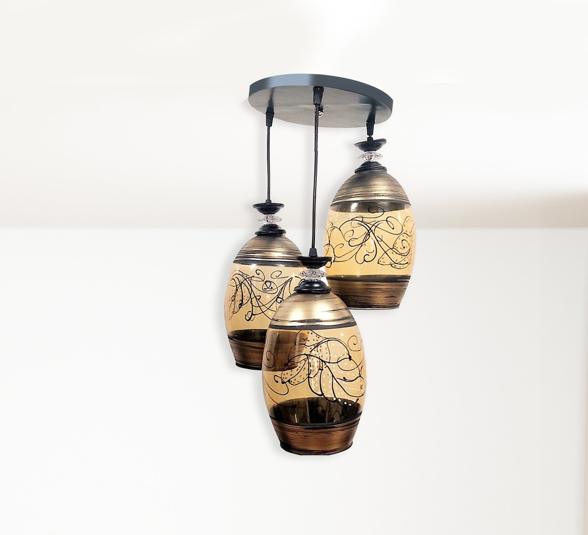 Modern Triple Chandelier with Different Lengths - Vitrine Furniture - Lighting