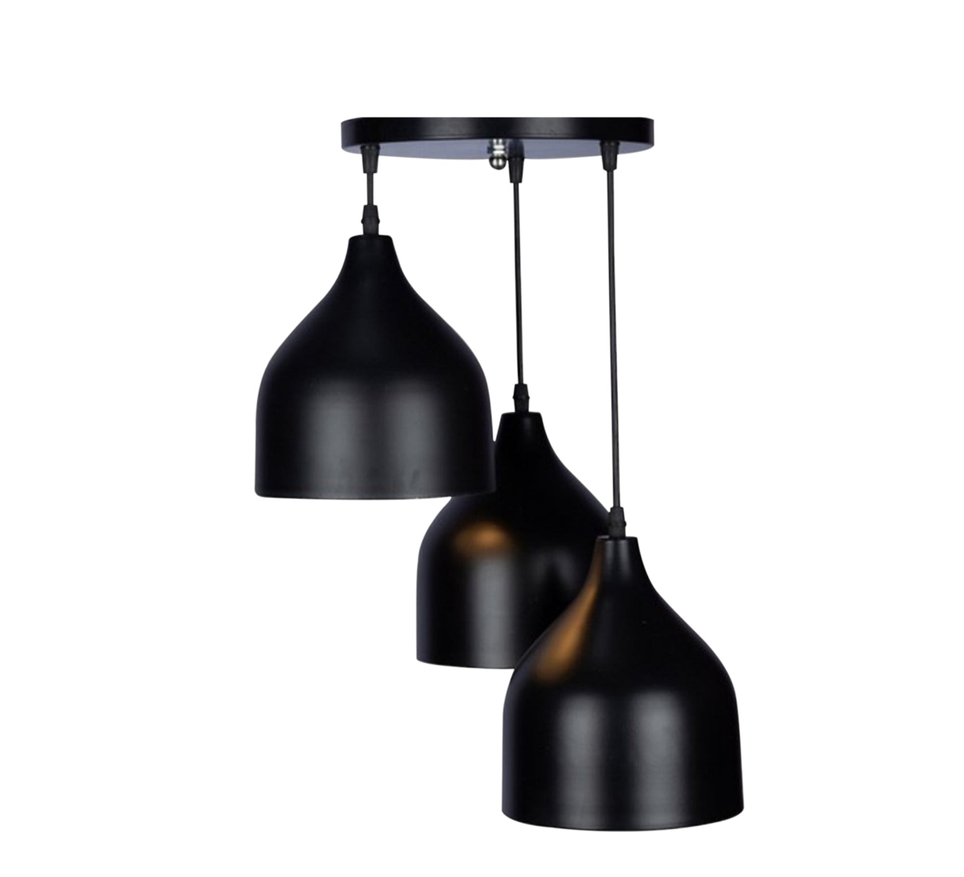 Modern Triple Chandelier with Track for Black Light Fixtures - Vitrine Furniture - Lighting