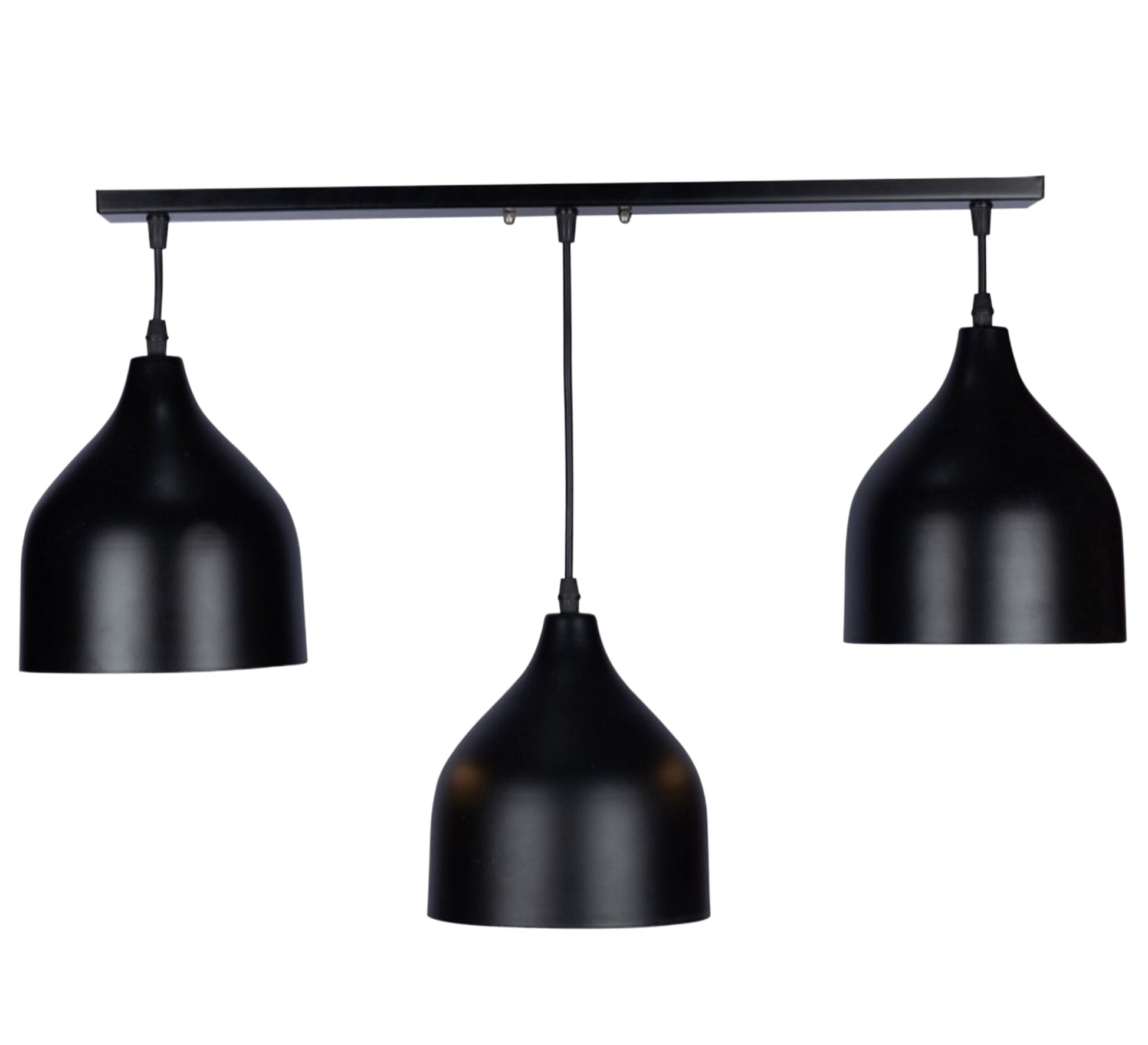 Modern Triple Pendant Chandelier with Black Light Fixtures - Vitrine Furniture - Lighting