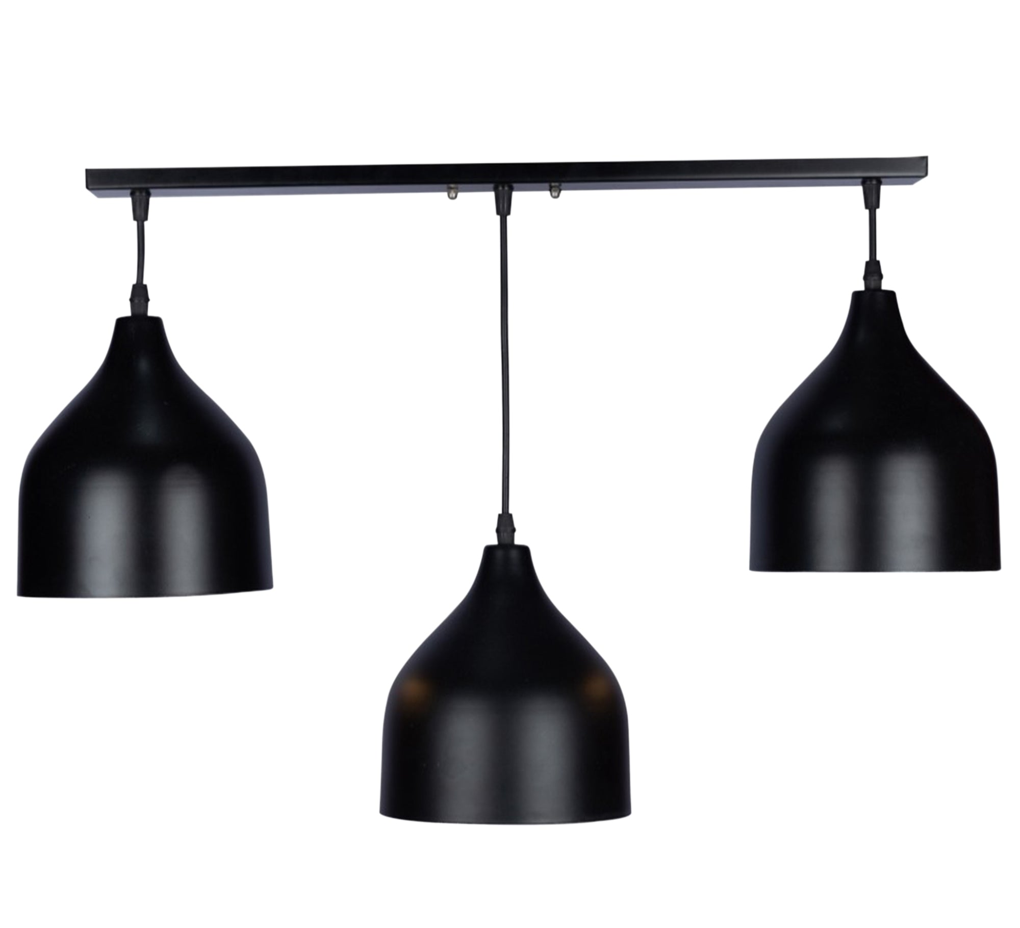 Modern Triple Pendant Chandelier with Black Light Fixtures - Vitrine Furniture - Lighting