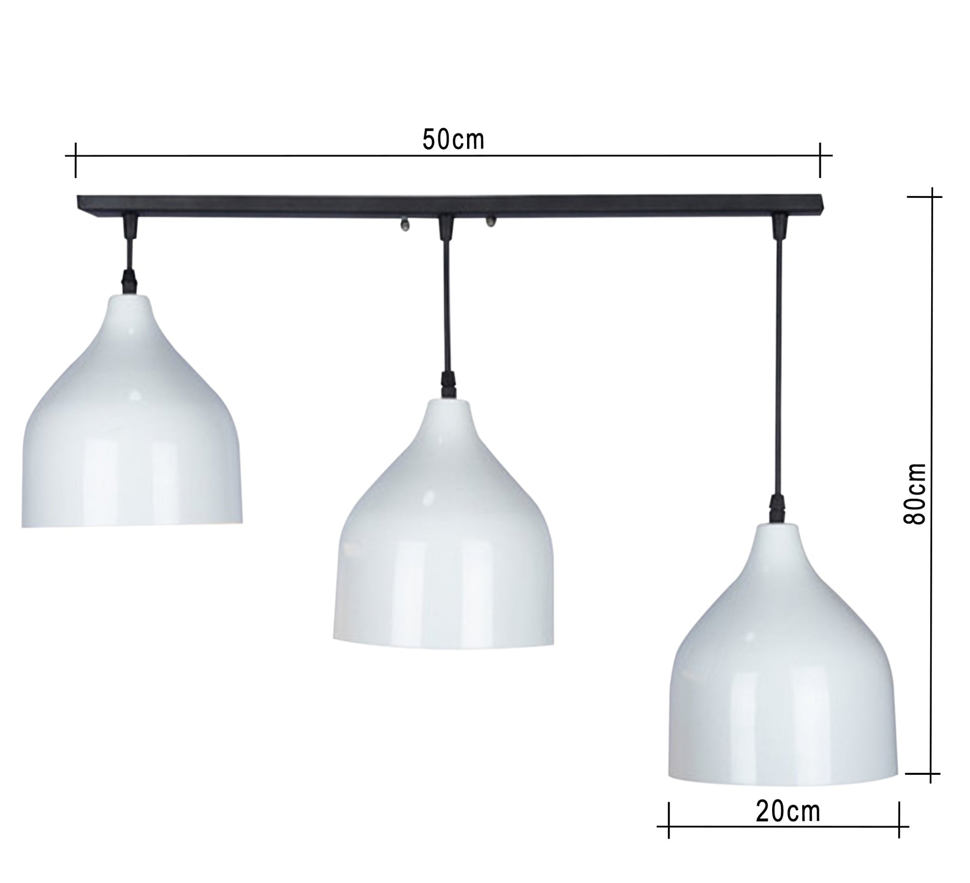 Modern Triple Pendant Chandelier with Graduated Design - Vitrine Furniture - Lighting