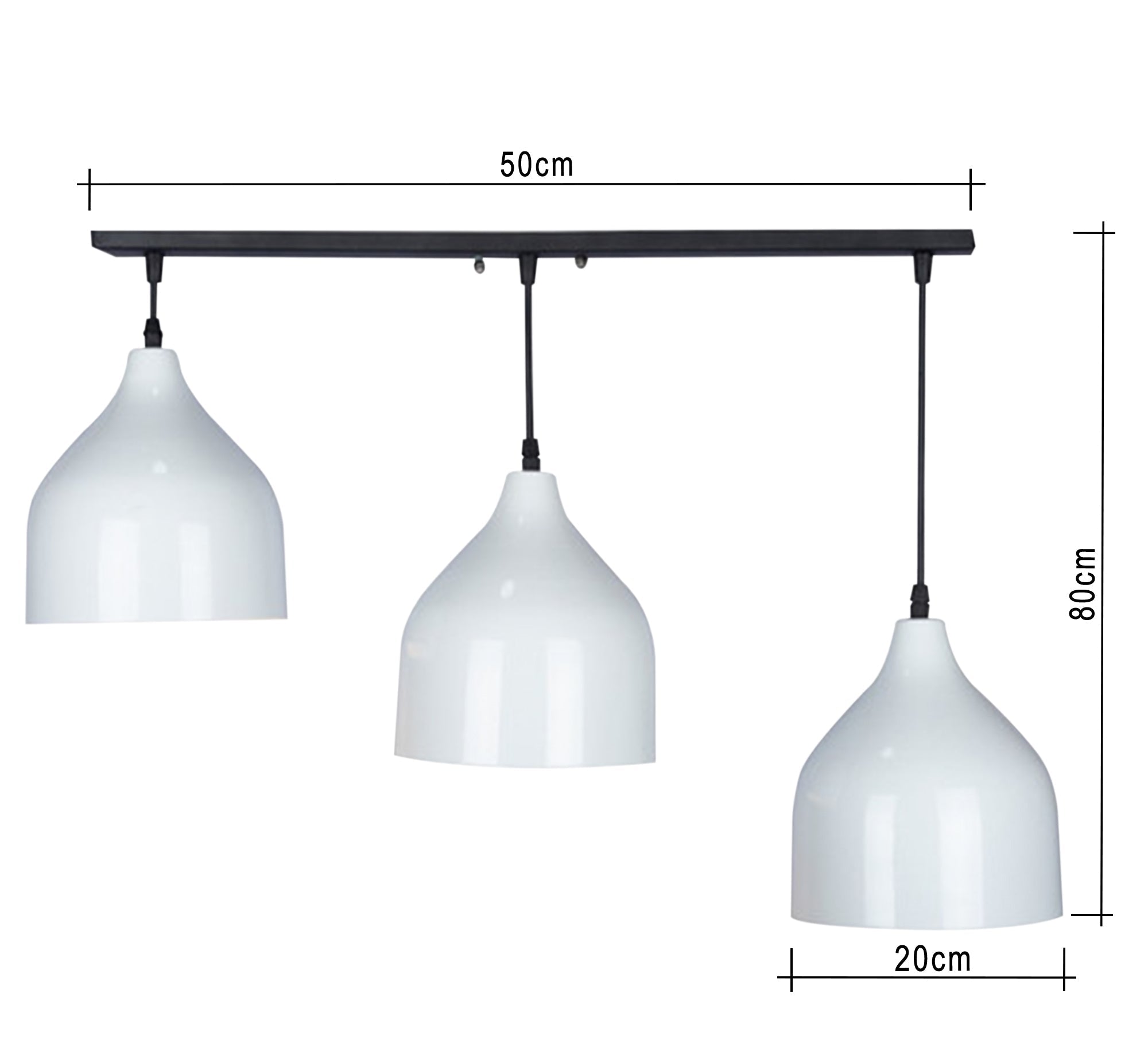 Modern Triple Pendant Chandelier with Graduated Design - Vitrine Furniture - Lighting