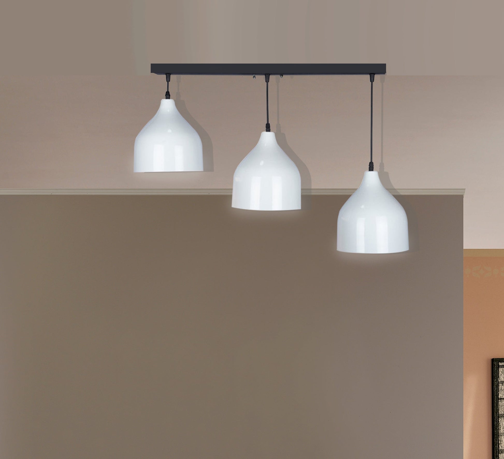 Modern Triple Pendant Chandelier with Graduated Design - Vitrine Furniture - Lighting