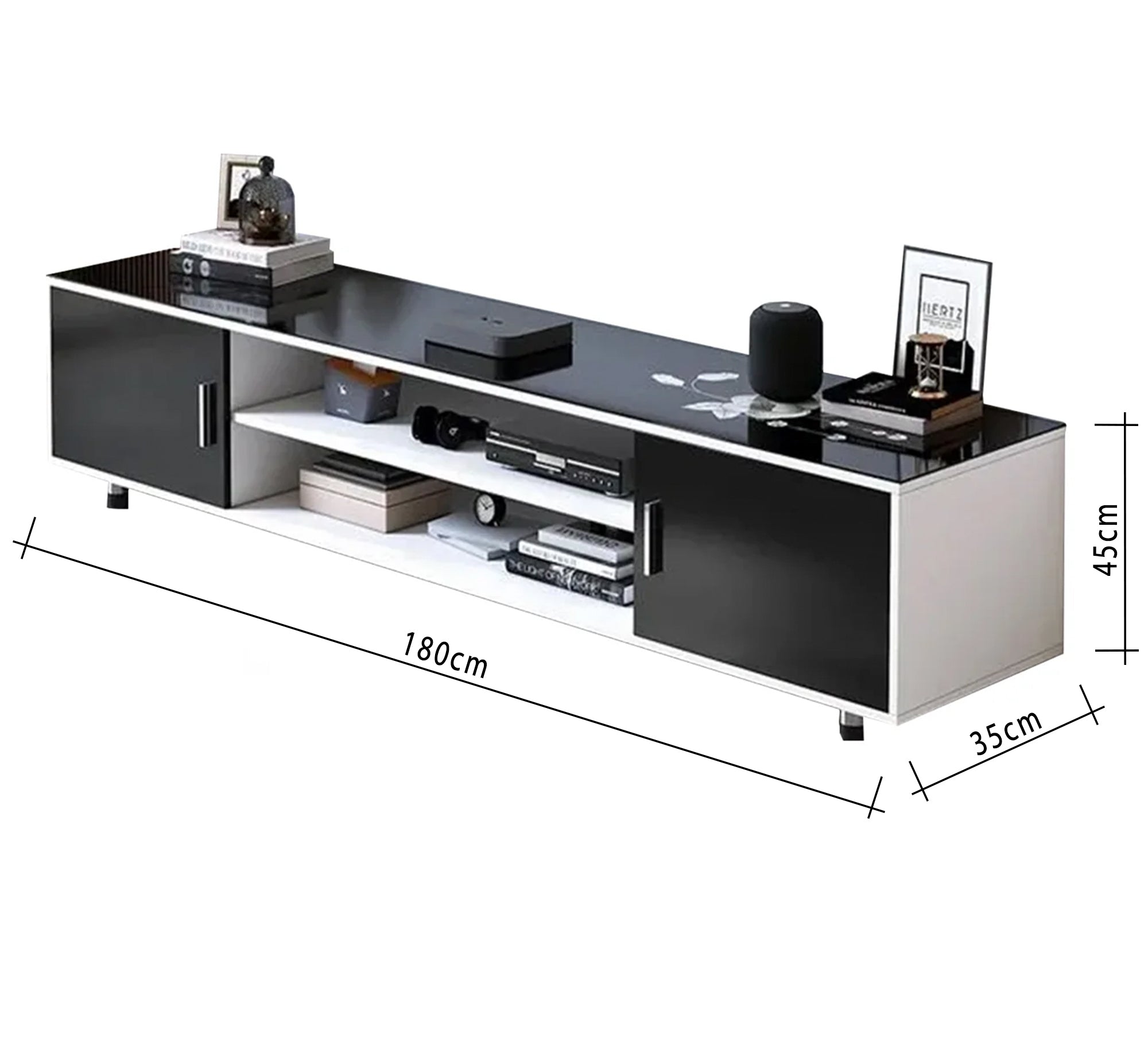 Modern TV stand in black and white - Vitrine Furniture - Furniture