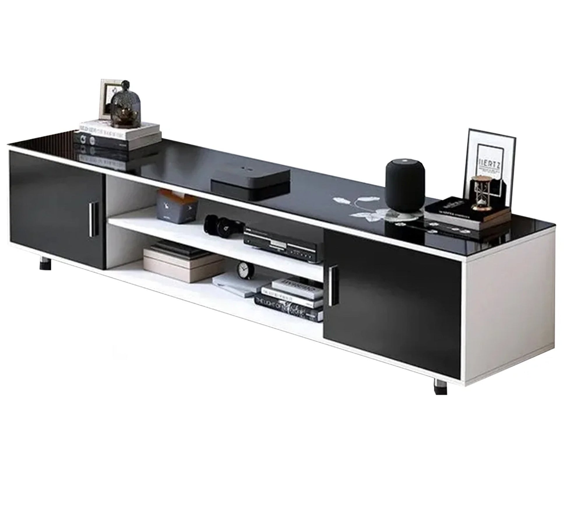 Modern TV stand in black and white - Vitrine Furniture - Furniture