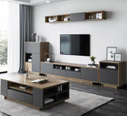 Modern TV table and coffee table with shelves and drawers - Vitrine Furniture - Furniture