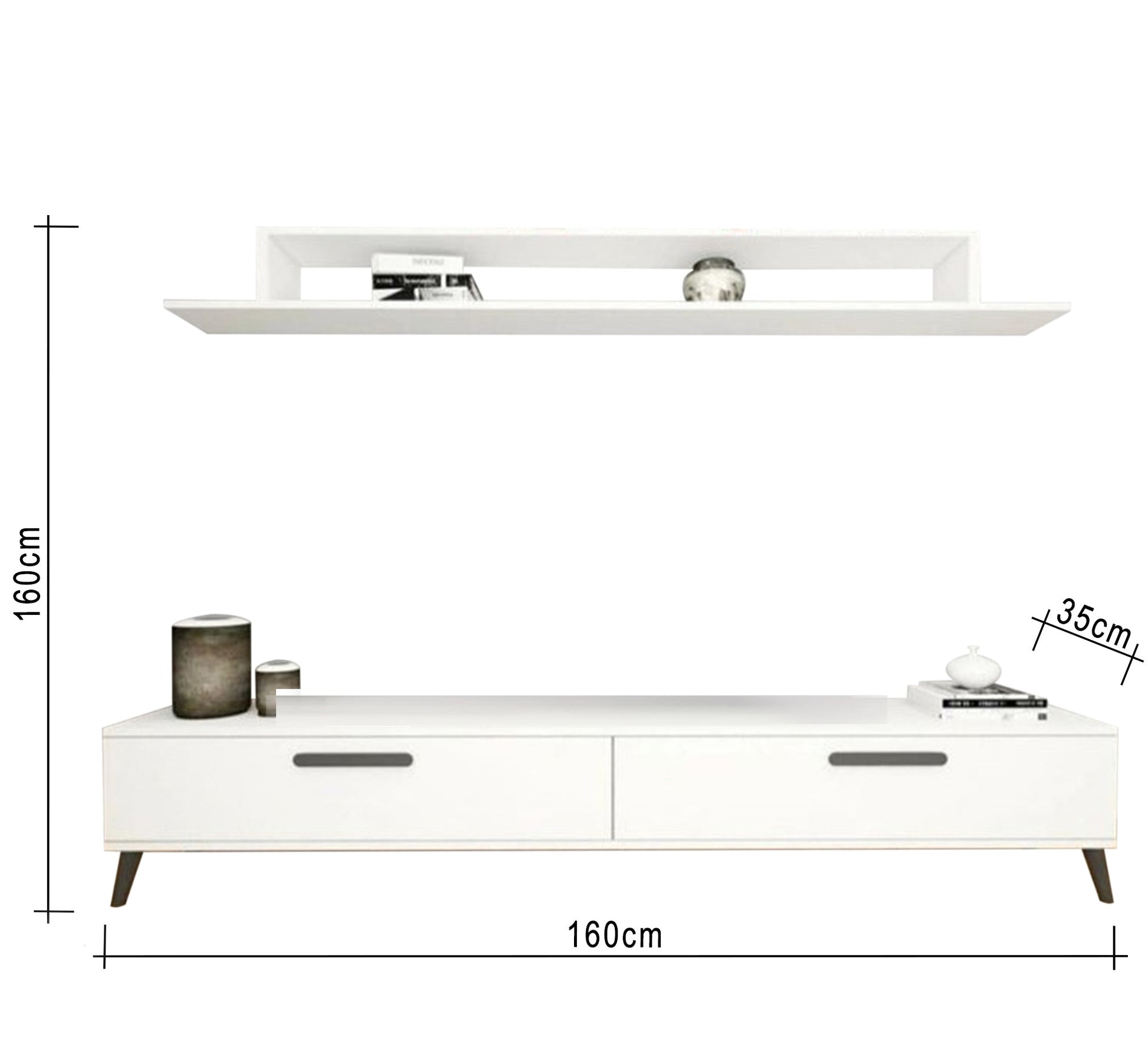 Modern TV table and top in white - Vitrine Furniture - Furniture