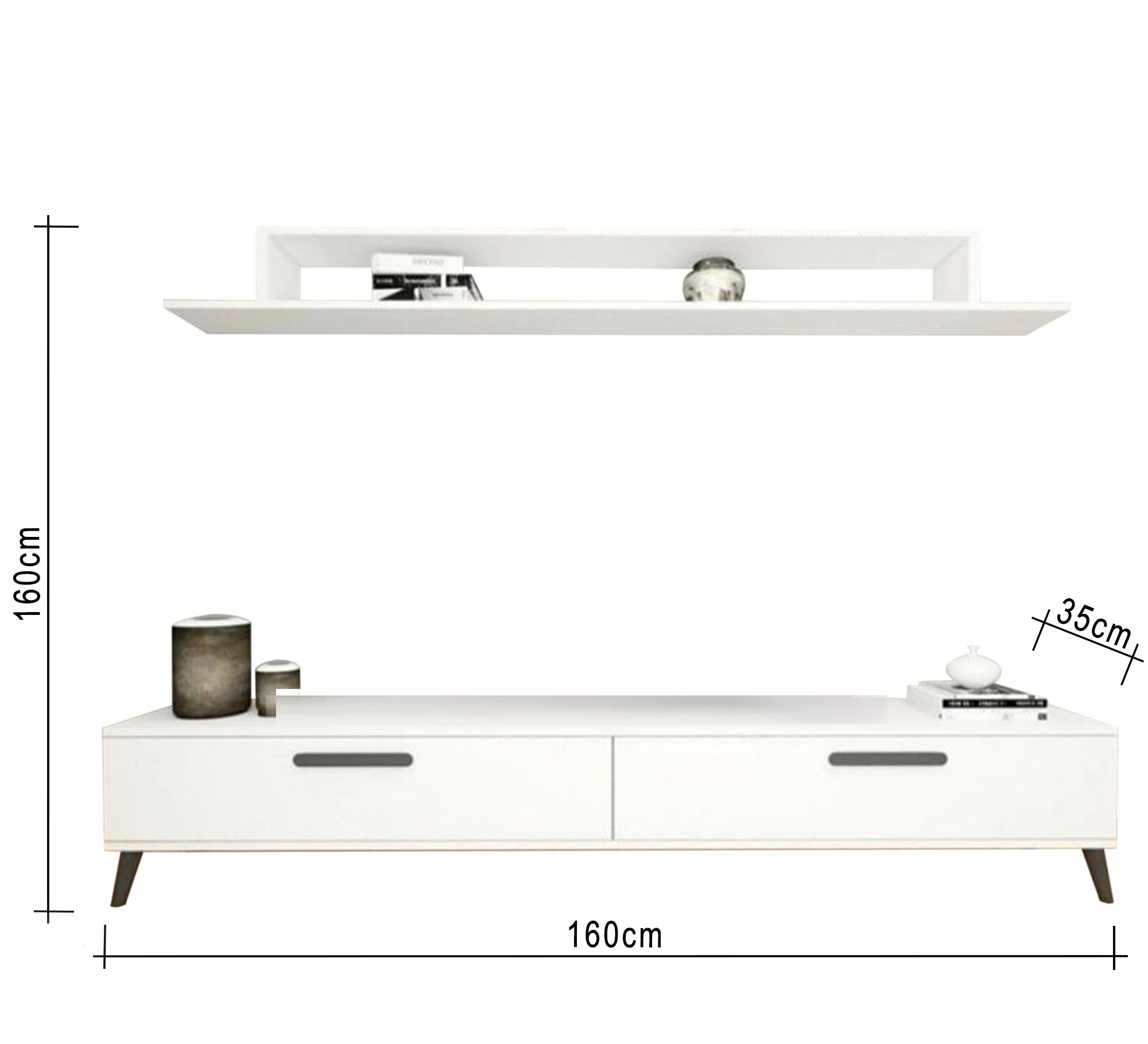 Modern TV table and top in white - Vitrine Furniture - Furniture