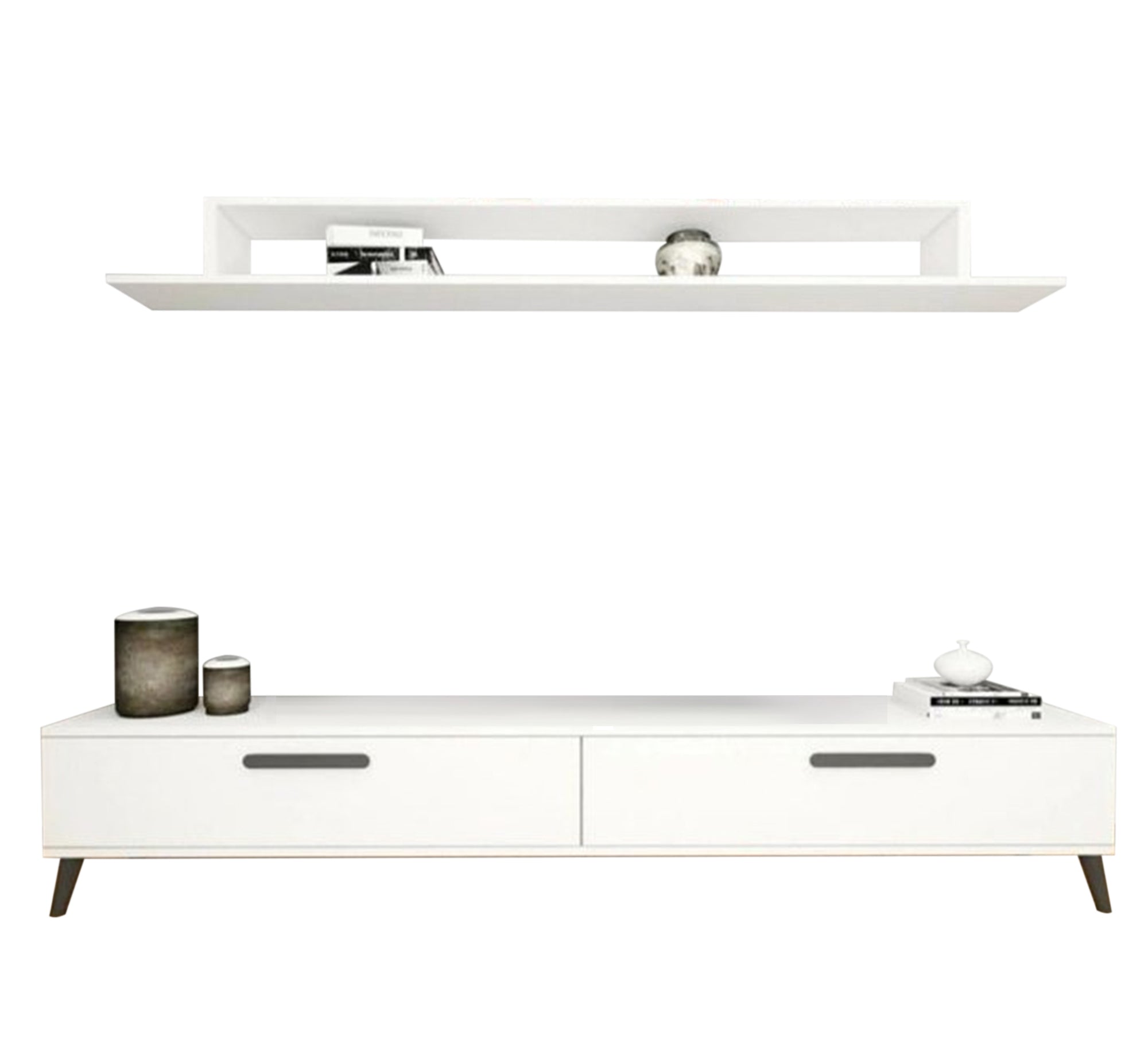 Modern TV table and top in white - Vitrine Furniture - Furniture