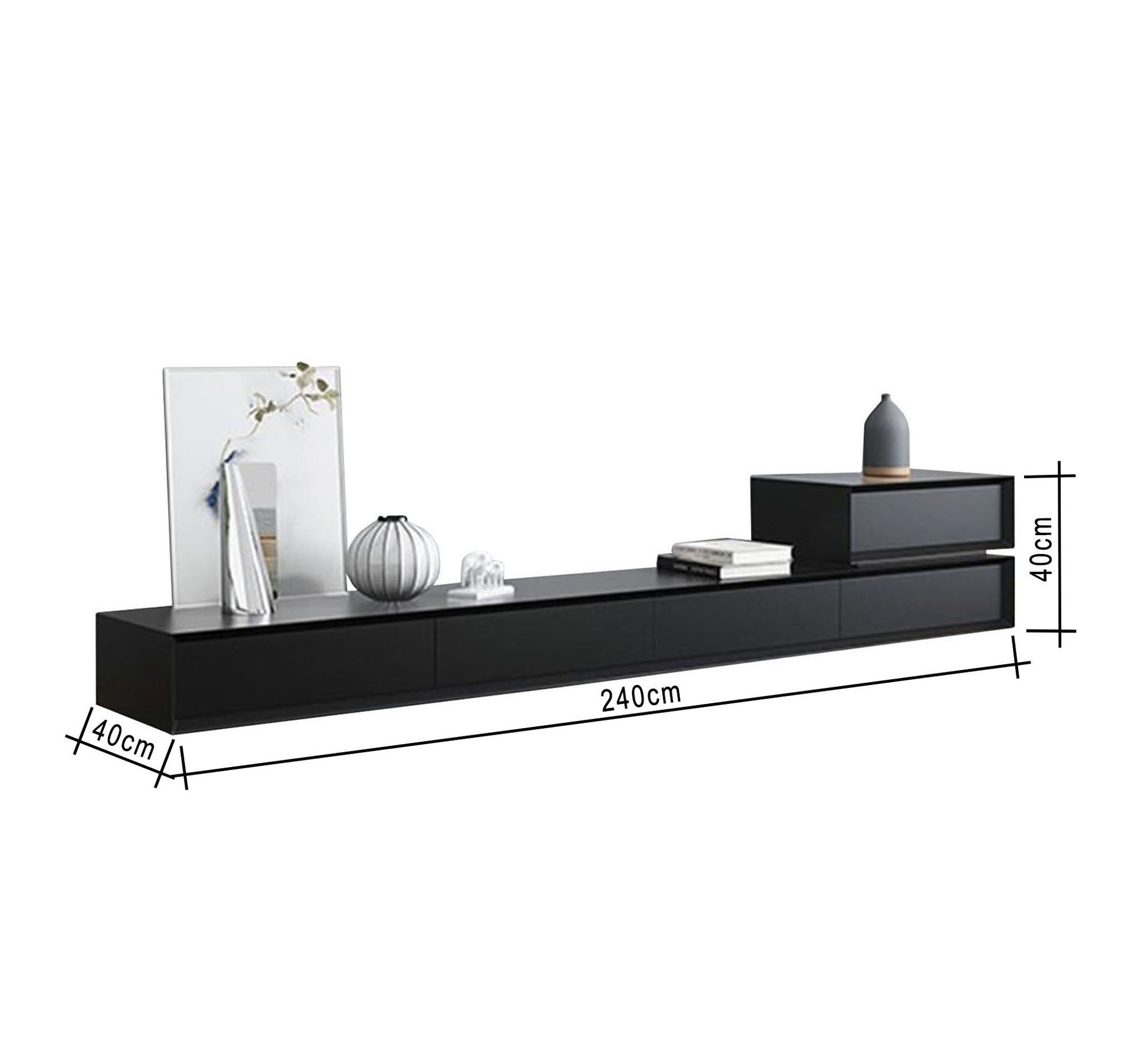 Modern TV unit and black table - Vitrine Furniture - Furniture