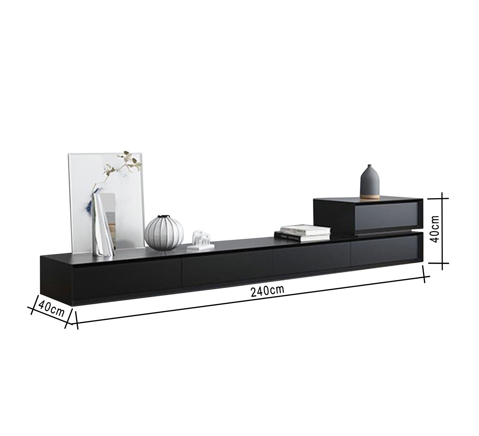 Modern TV unit and black table - Vitrine Furniture - Furniture