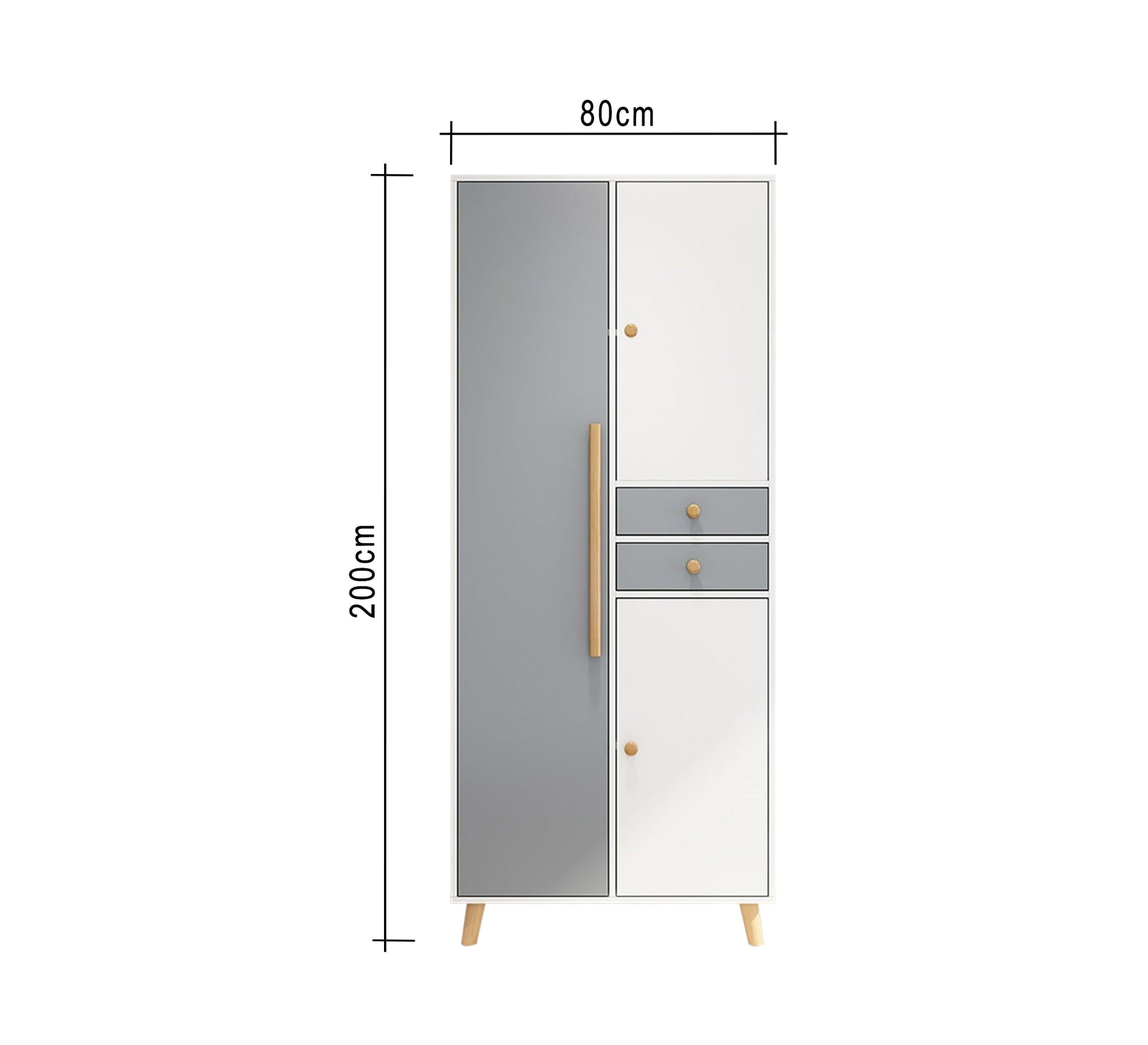 Modern two - tone wardrobe with drawers - Vitrine Furniture - Furniture