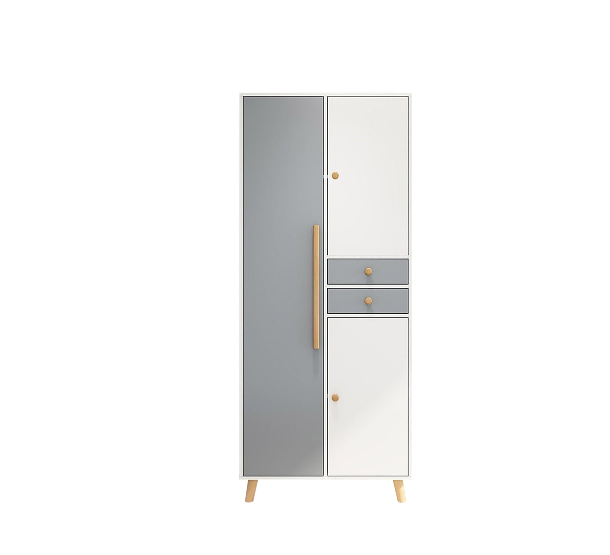 Modern two - tone wardrobe with drawers - Vitrine Furniture - Furniture