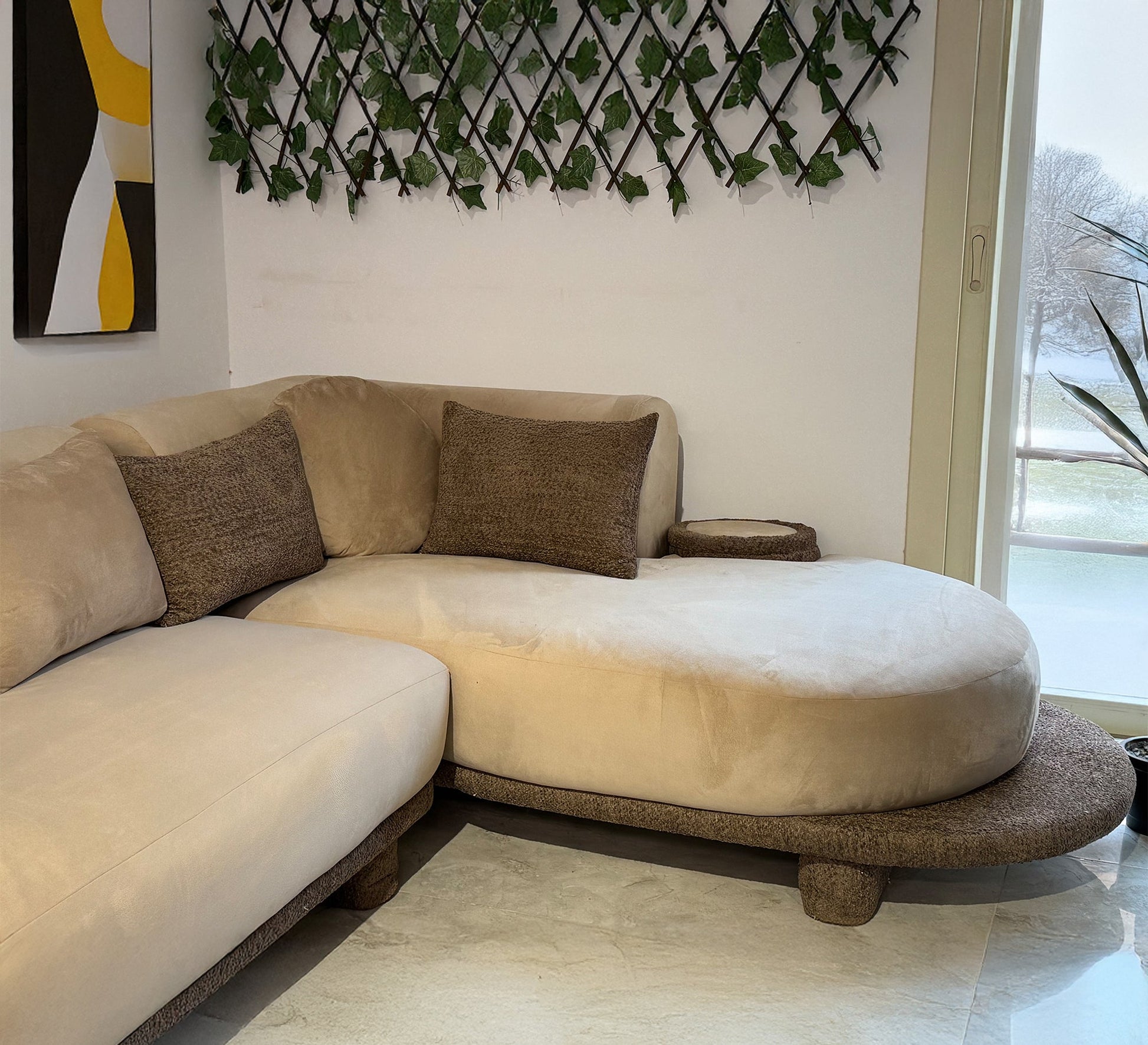 Modern upholstered L - shaped corner - Vitrine Furniture - Furniture