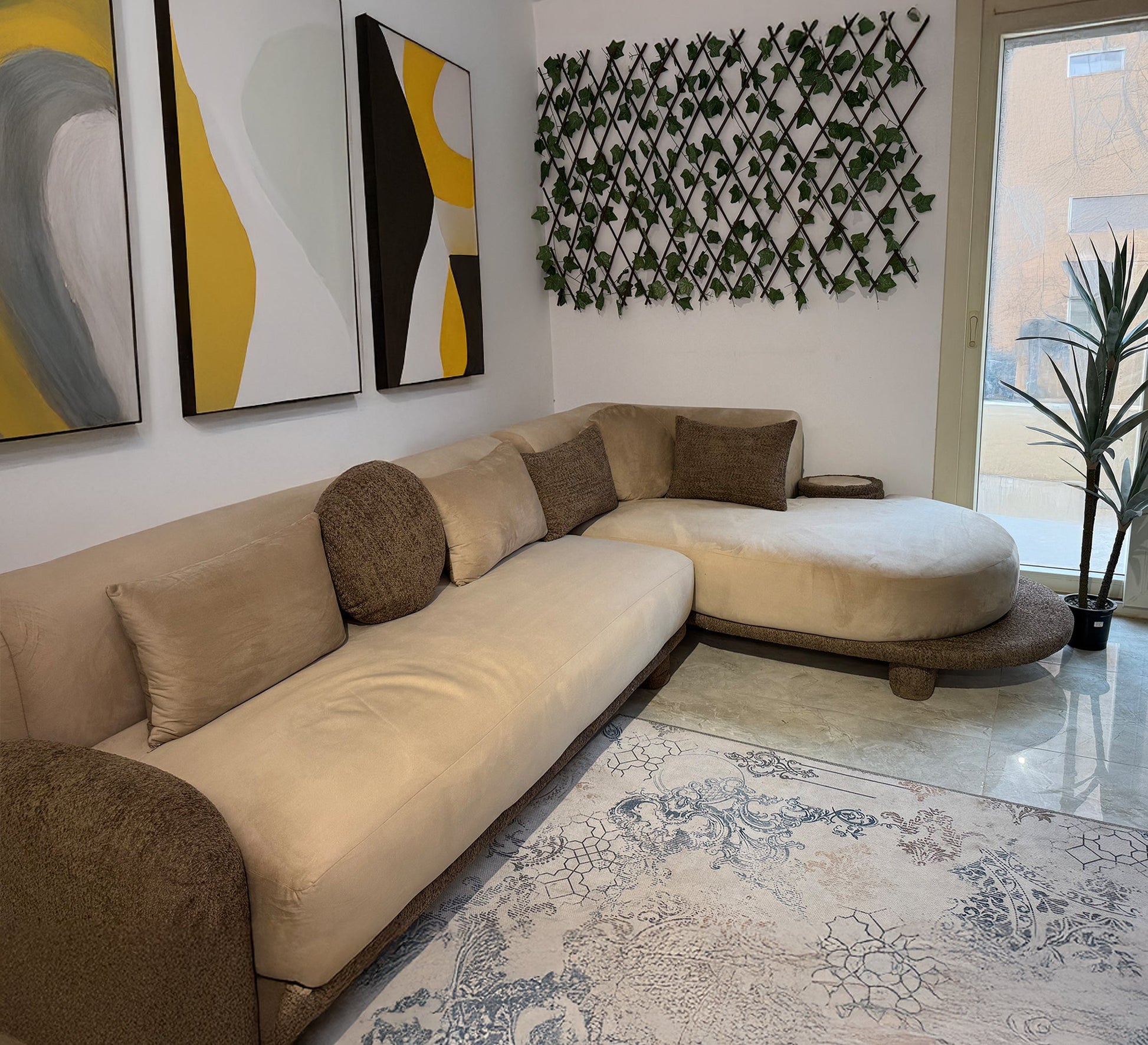 Modern upholstered L - shaped corner - Vitrine Furniture - Furniture