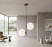 Modern vertical double-light chandelier in black - Vitrine Furniture - Ceiling lights