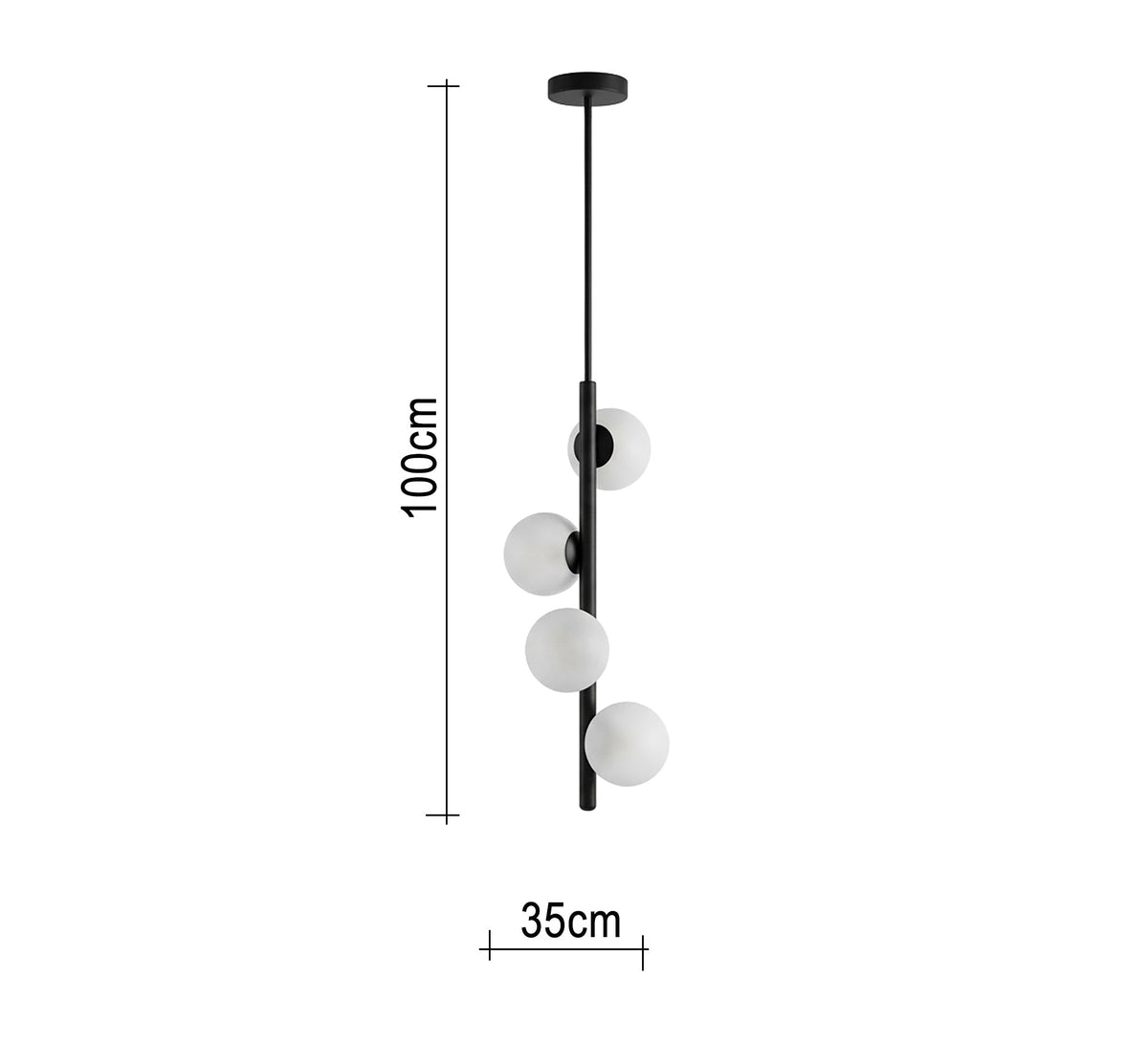 Modern vertical four-light ceiling chandelier - Vitrine Furniture - Ceiling lights
