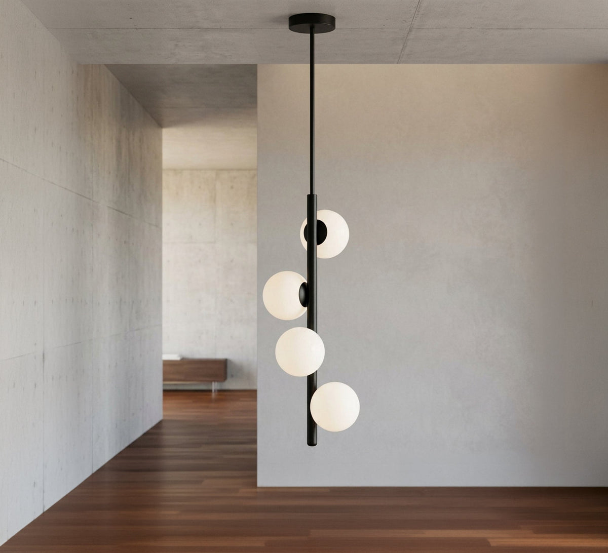 Modern vertical four-light ceiling chandelier - Vitrine Furniture - Ceiling lights