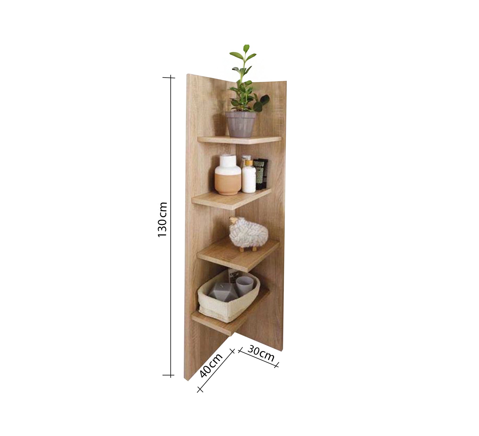 Modern wall - mounted wooden corner bookcase - Vitrine Furniture - Furniture