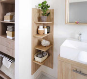 Modern wall - mounted wooden corner bookcase - Vitrine Furniture - Furniture