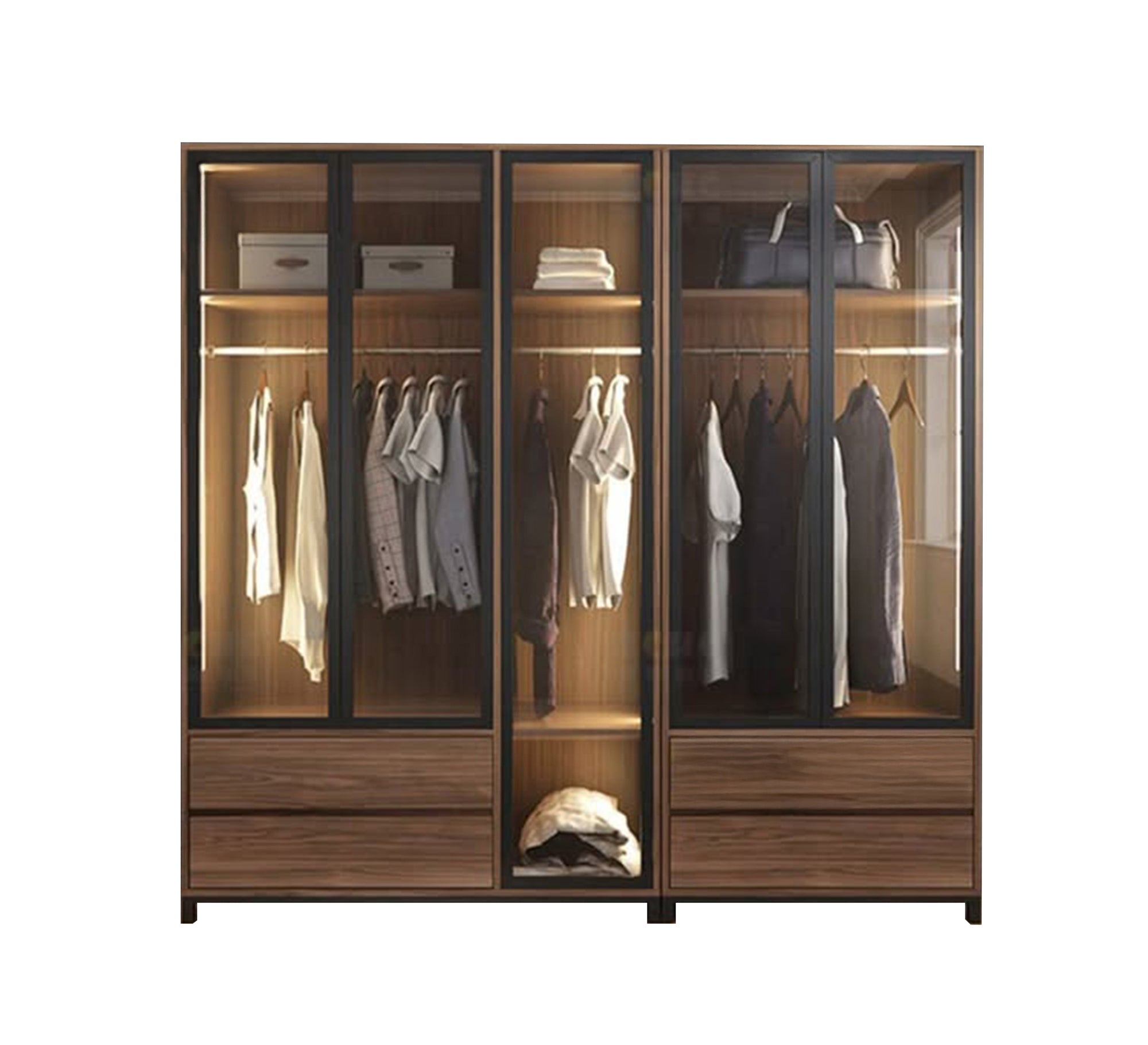 Modern wardrobe with glass and interior lighting - Vitrine Furniture - Furniture