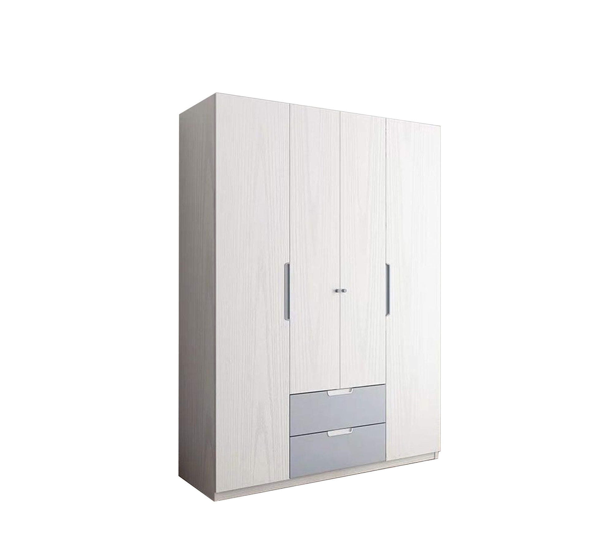 Modern wardrobe with white doors and two drawers - Vitrine Furniture - Furniture