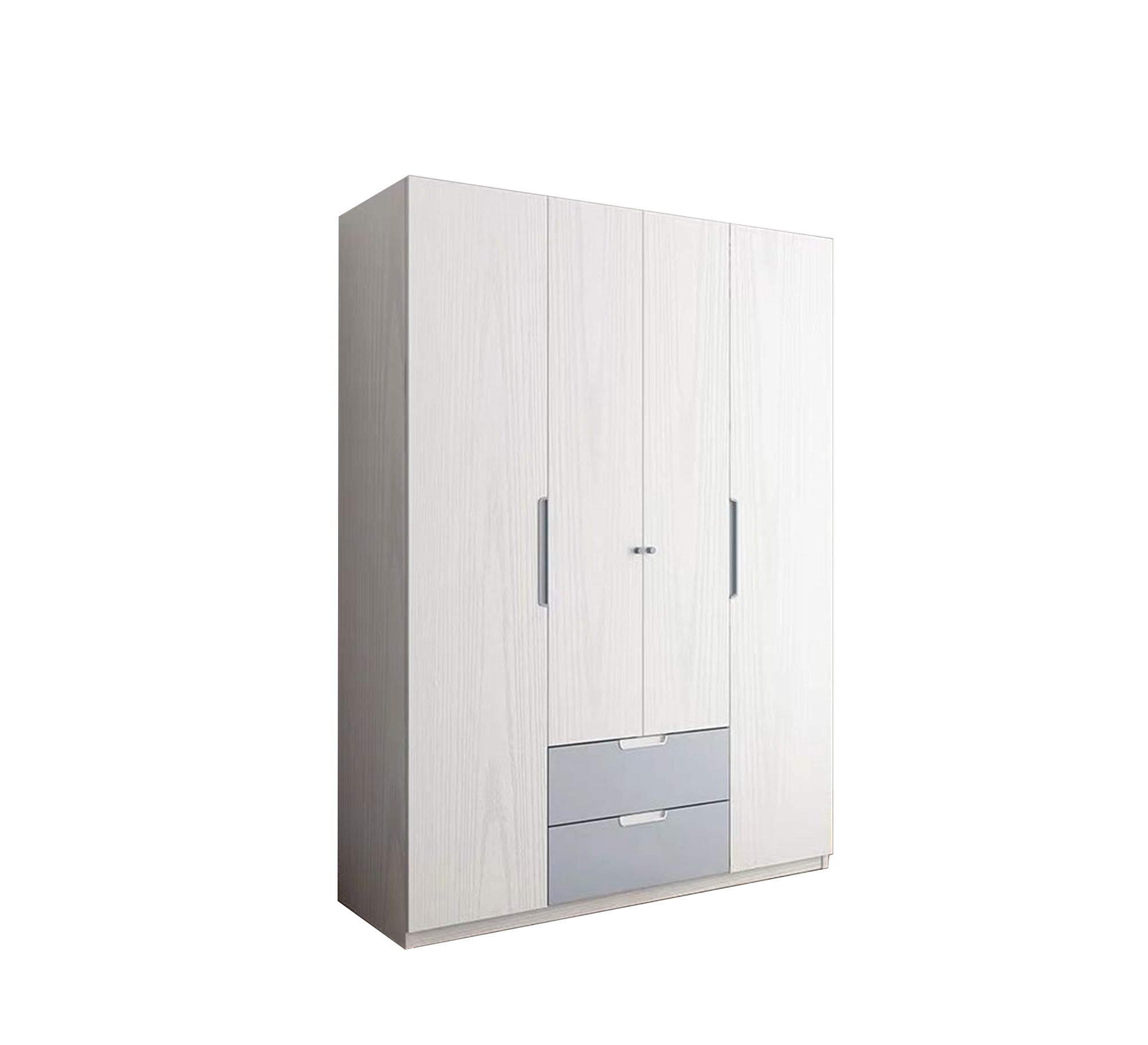 Modern wardrobe with white doors and two drawers - Vitrine Furniture - Furniture