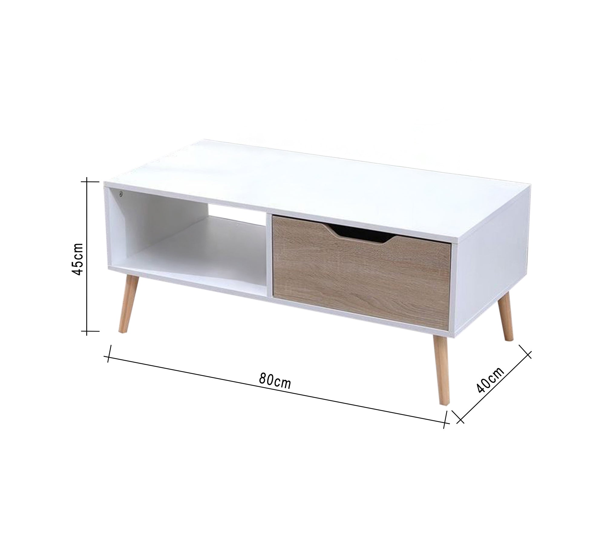 Modern white and wood coffee table - Vitrine Furniture - Furniture