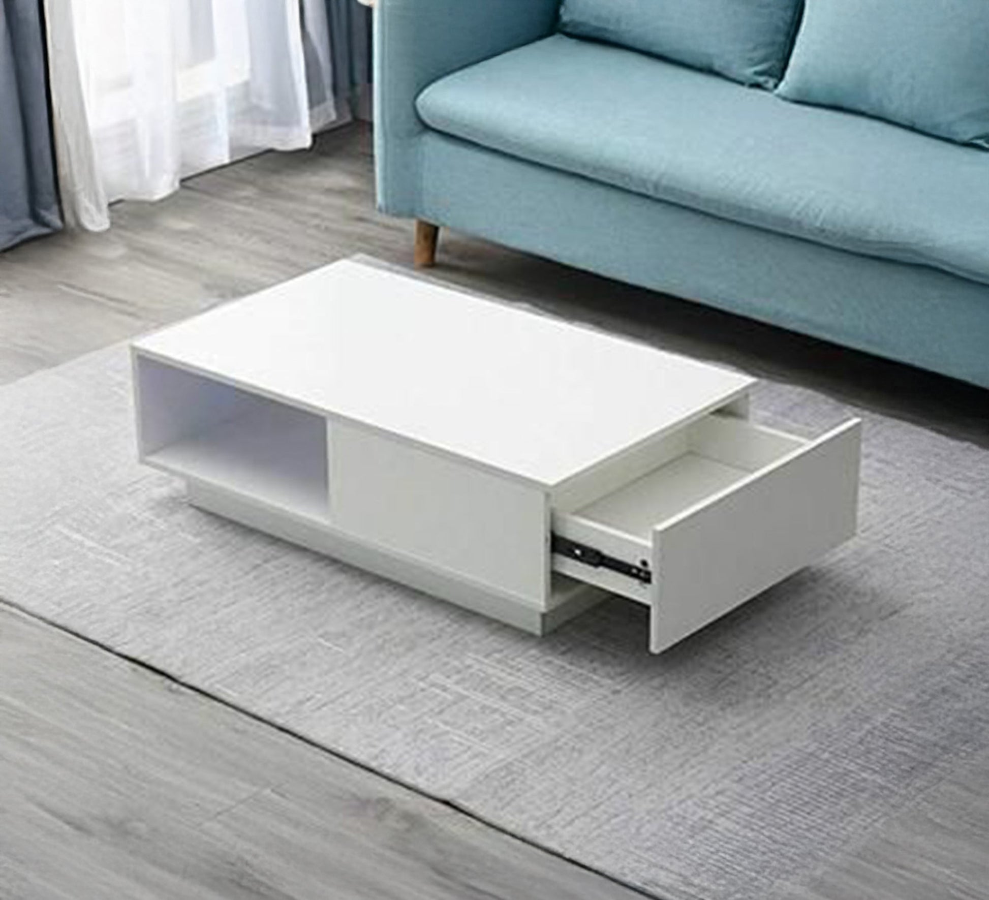 Modern white coffee table with hidden storage - Vitrine Furniture - Furniture