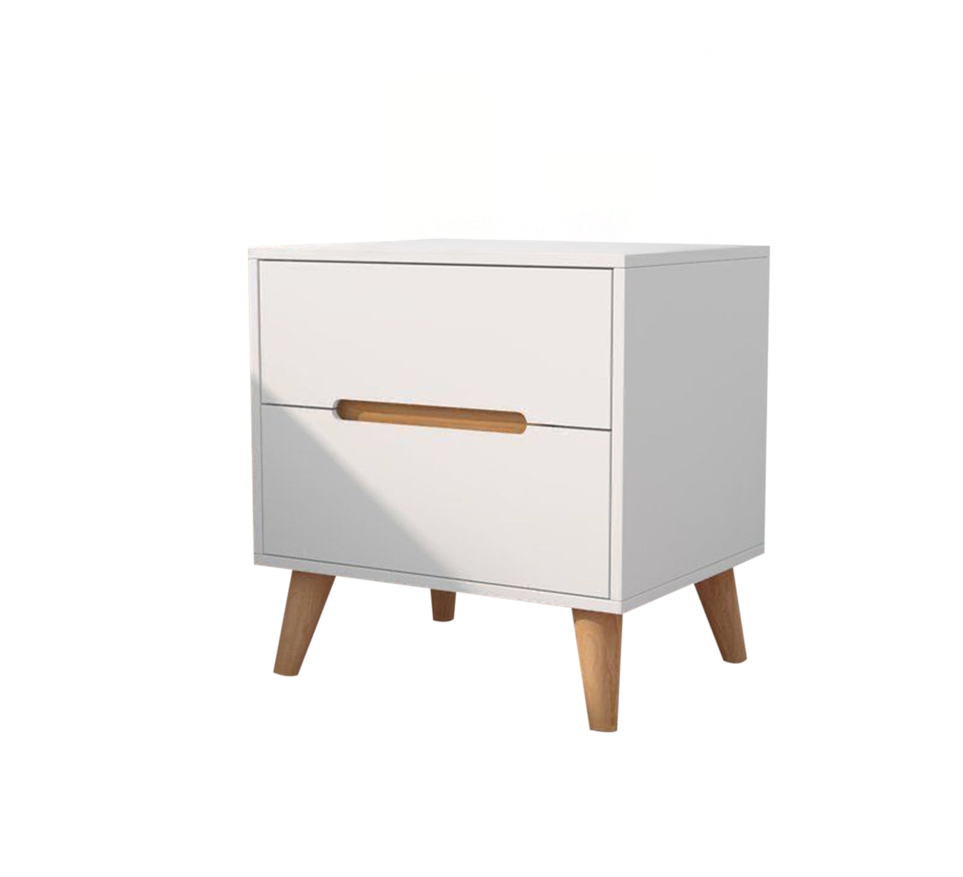 Modern white dresser with two wooden drawers - Vitrine Furniture - Furniture