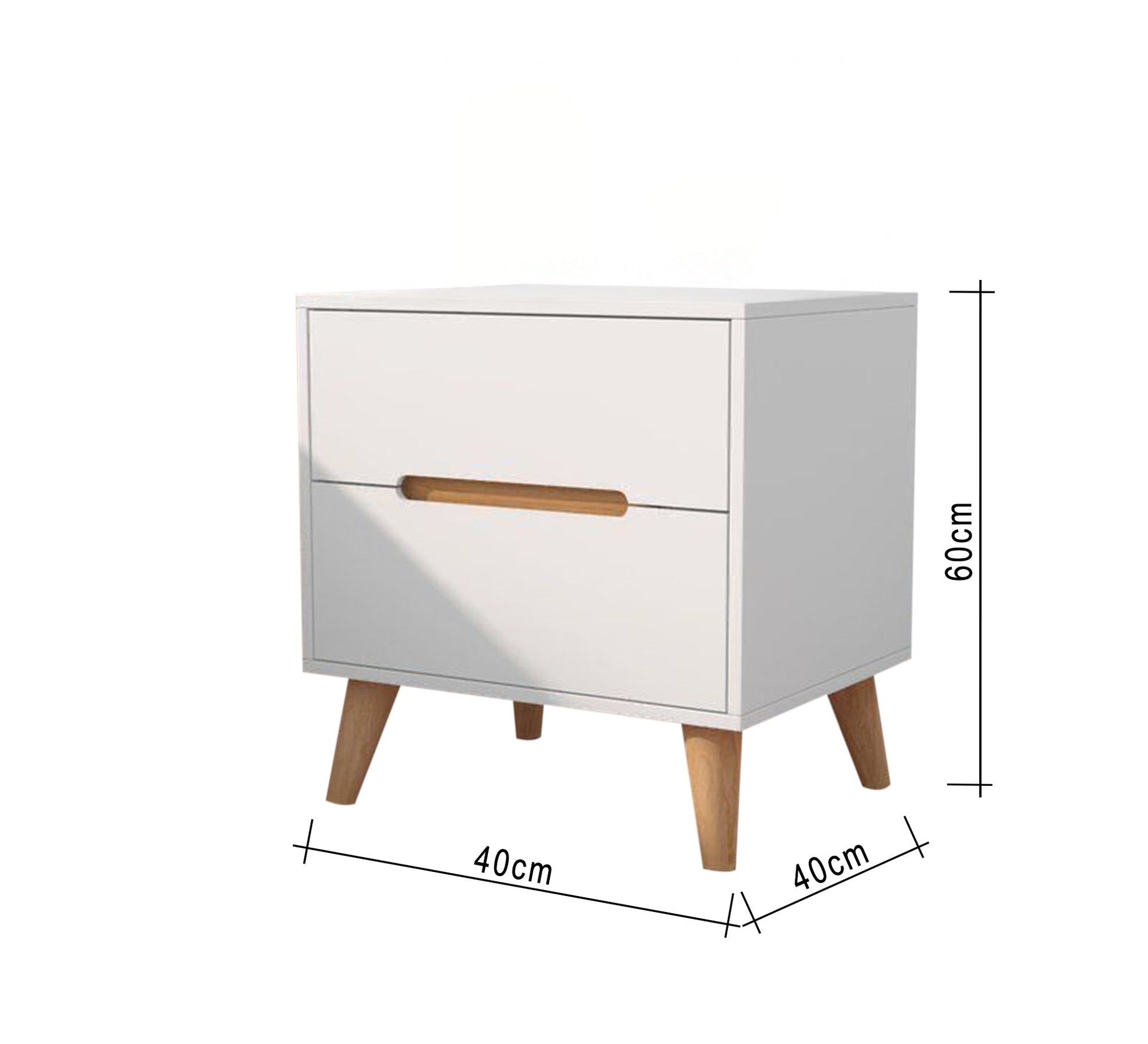 Modern white dresser with two wooden drawers - Vitrine Furniture - Furniture
