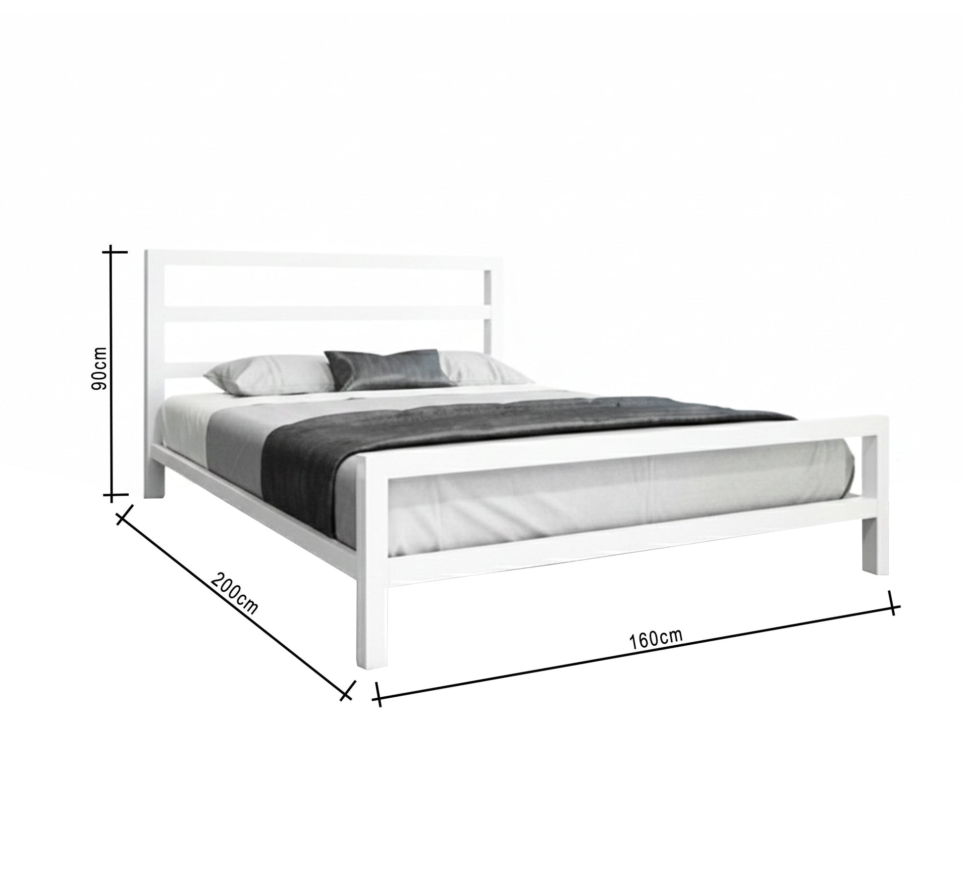 Modern white metal bed - Vitrine Furniture - Furniture