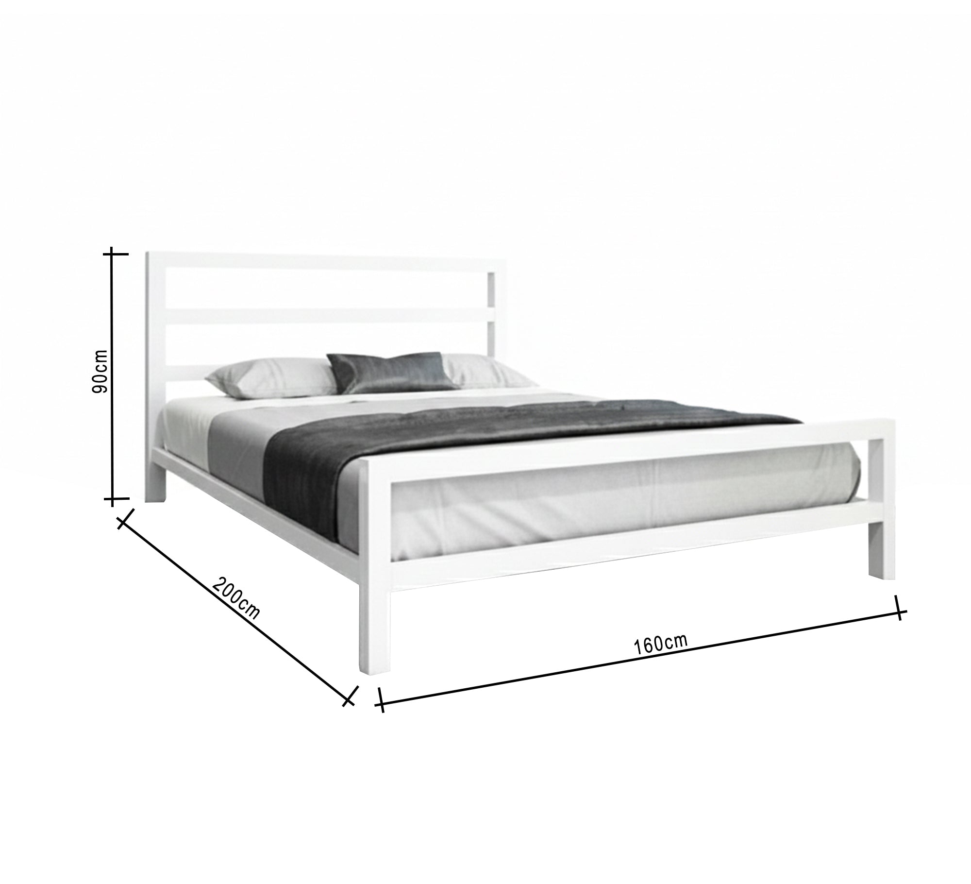 Modern white metal bed - Vitrine Furniture - Furniture