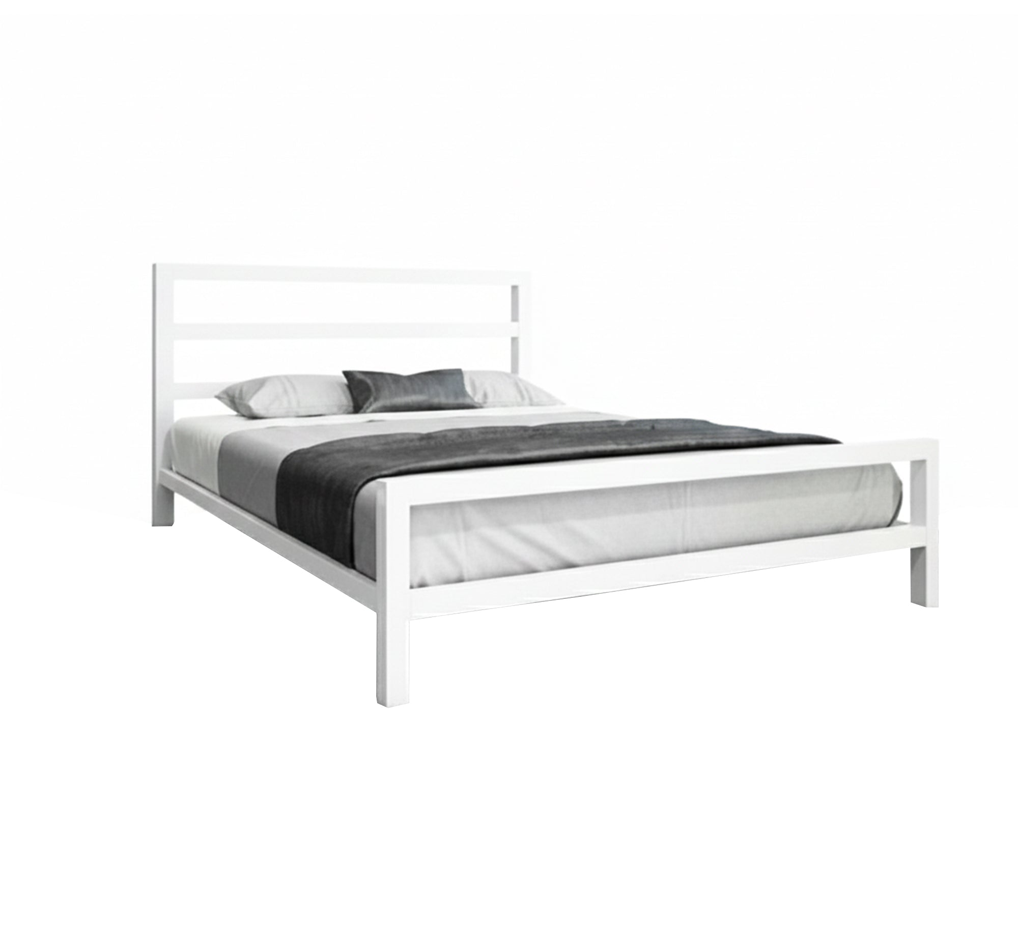 Modern white metal bed - Vitrine Furniture - Furniture