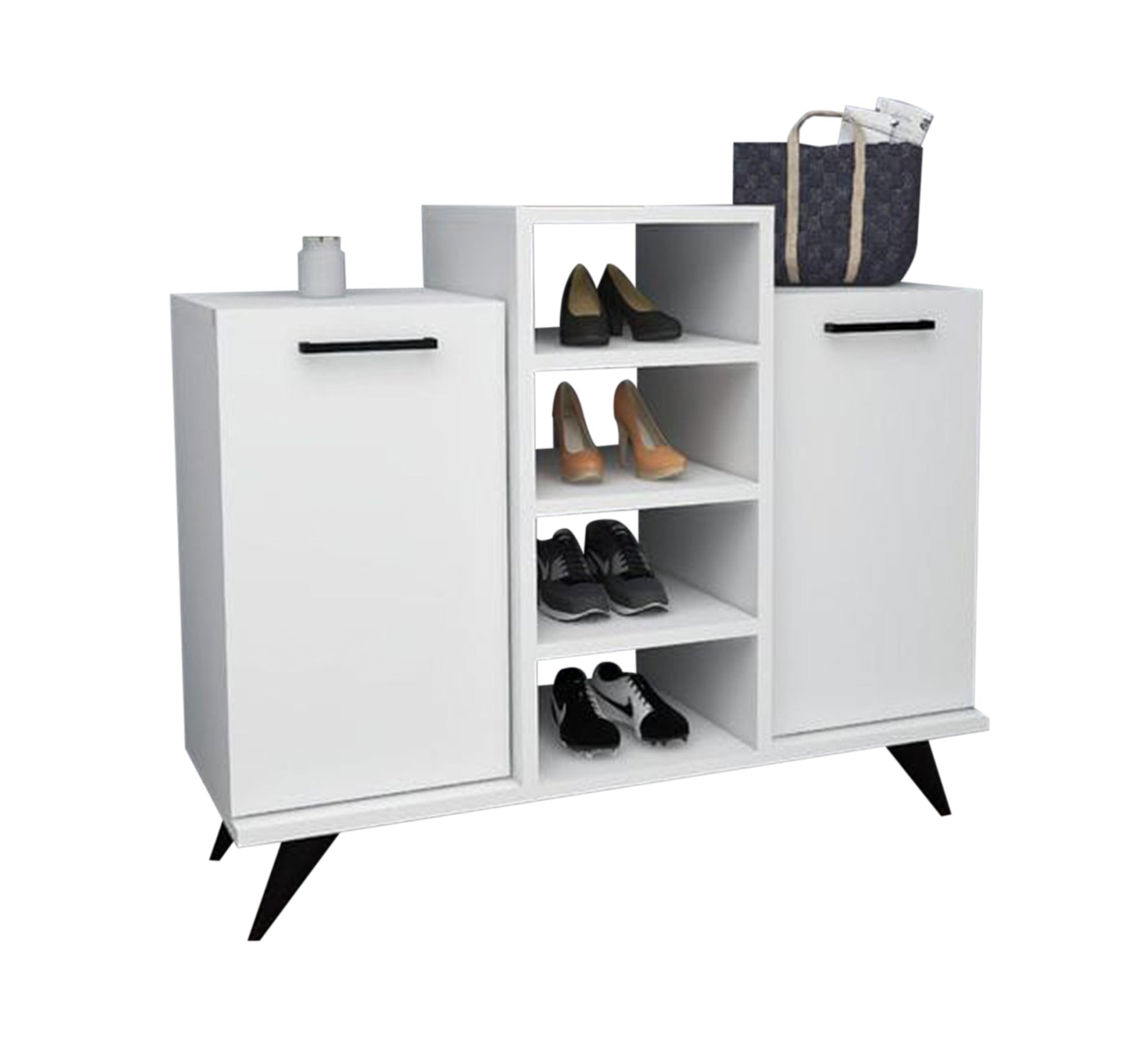 Modern white shoe cabinet - Vitrine Furniture - Furniture
