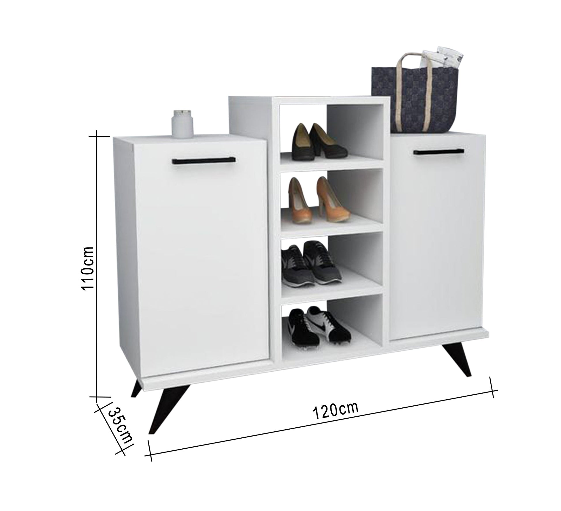 Modern white shoe cabinet - Vitrine Furniture - Furniture