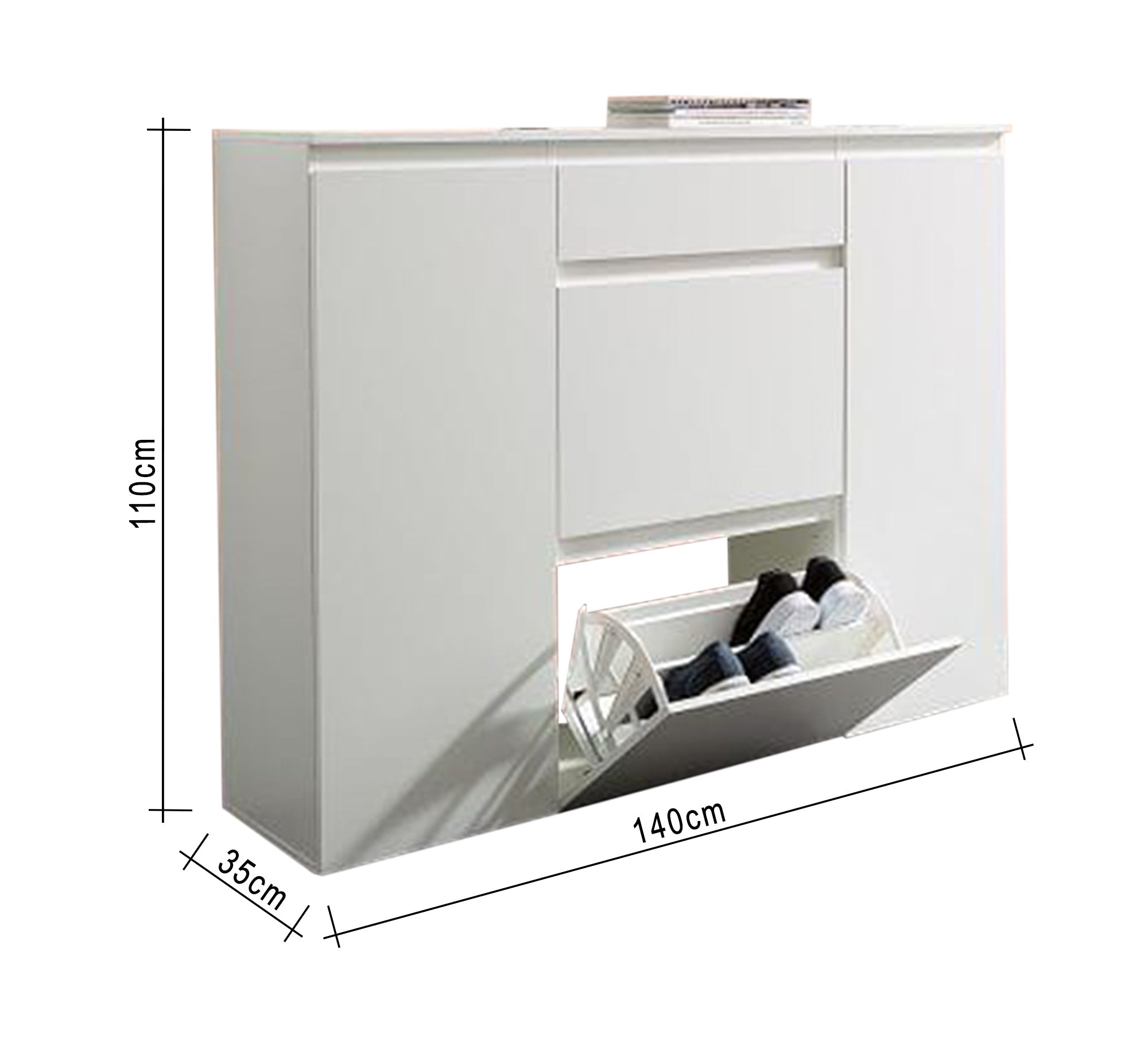 Modern white shoe unit - Vitrine Furniture - Furniture
