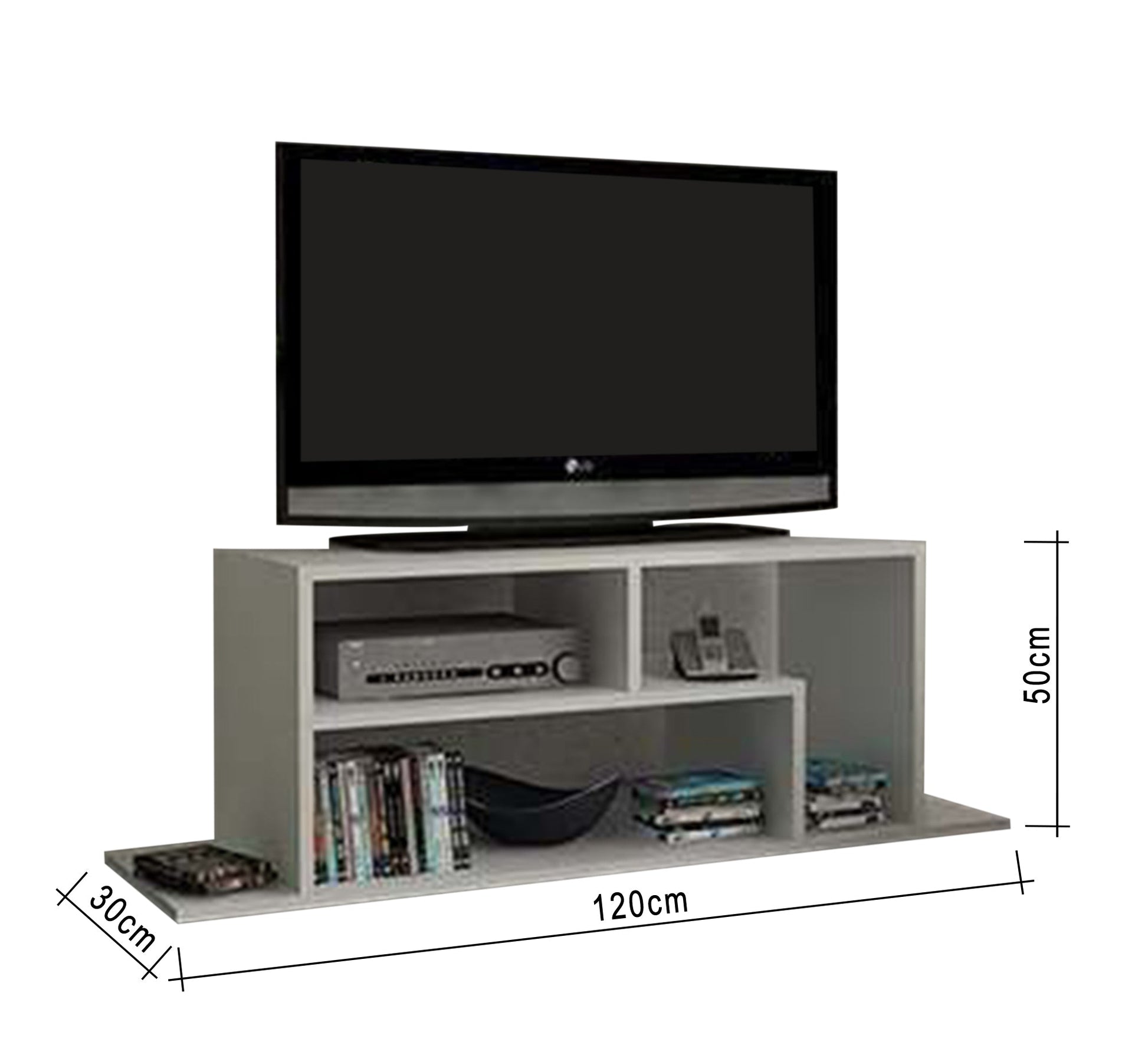 Modern White TV Table - Sleek & Minimalist Design - Vitrine Furniture - Furniture