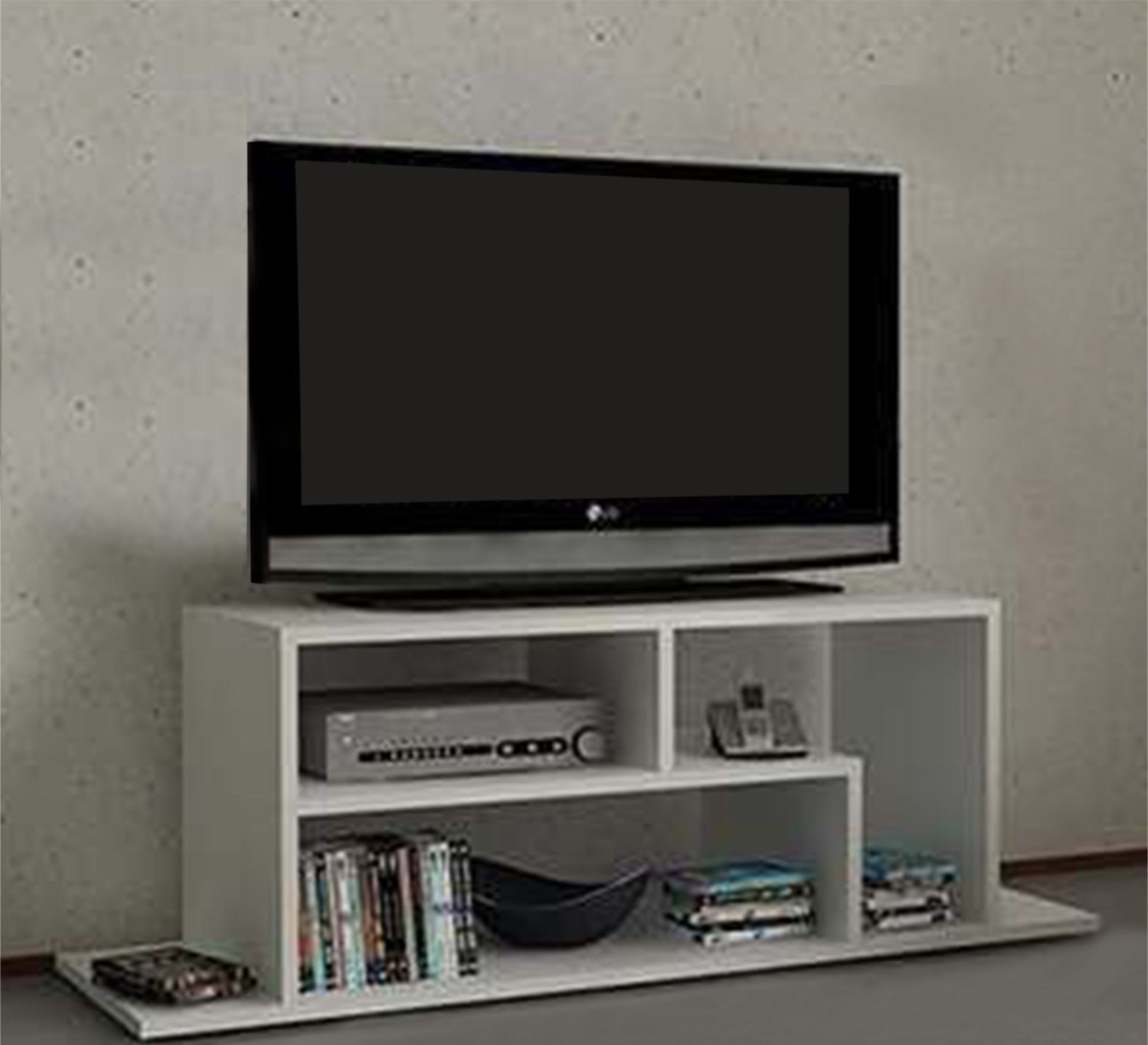 Modern White TV Table - Sleek & Minimalist Design - Vitrine Furniture - Furniture